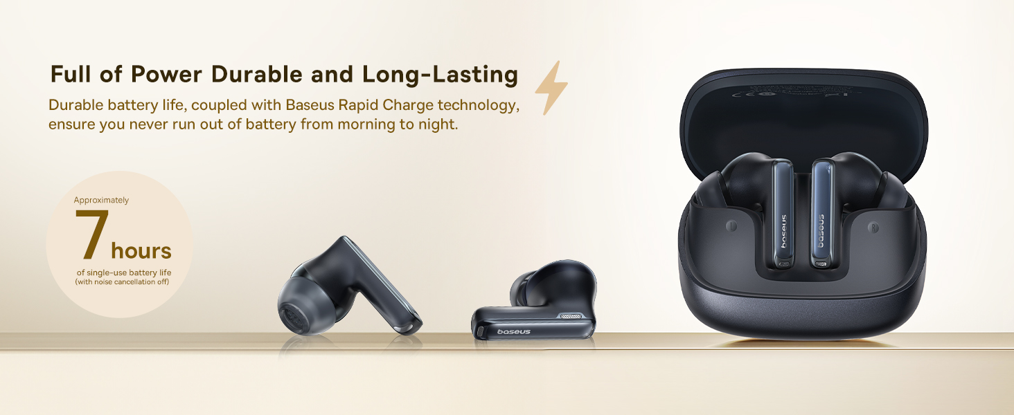 Bowie M2s Ultra True Wireless Earbuds with Hybrid Active Noise Cancellation -52dB, 4-Mic Environmental Noise Reduction, Ultra-Low Latency 0.06s for Gaming, Bluetooth 5.4, Fast Charging, 7H Playback (30H with Case), Touchscreen Charging Case, Hi-Fi Stereo Sound, Hi-Res Audio, Comfortable Fit, Voice Assistant (Black) Cosmic Black