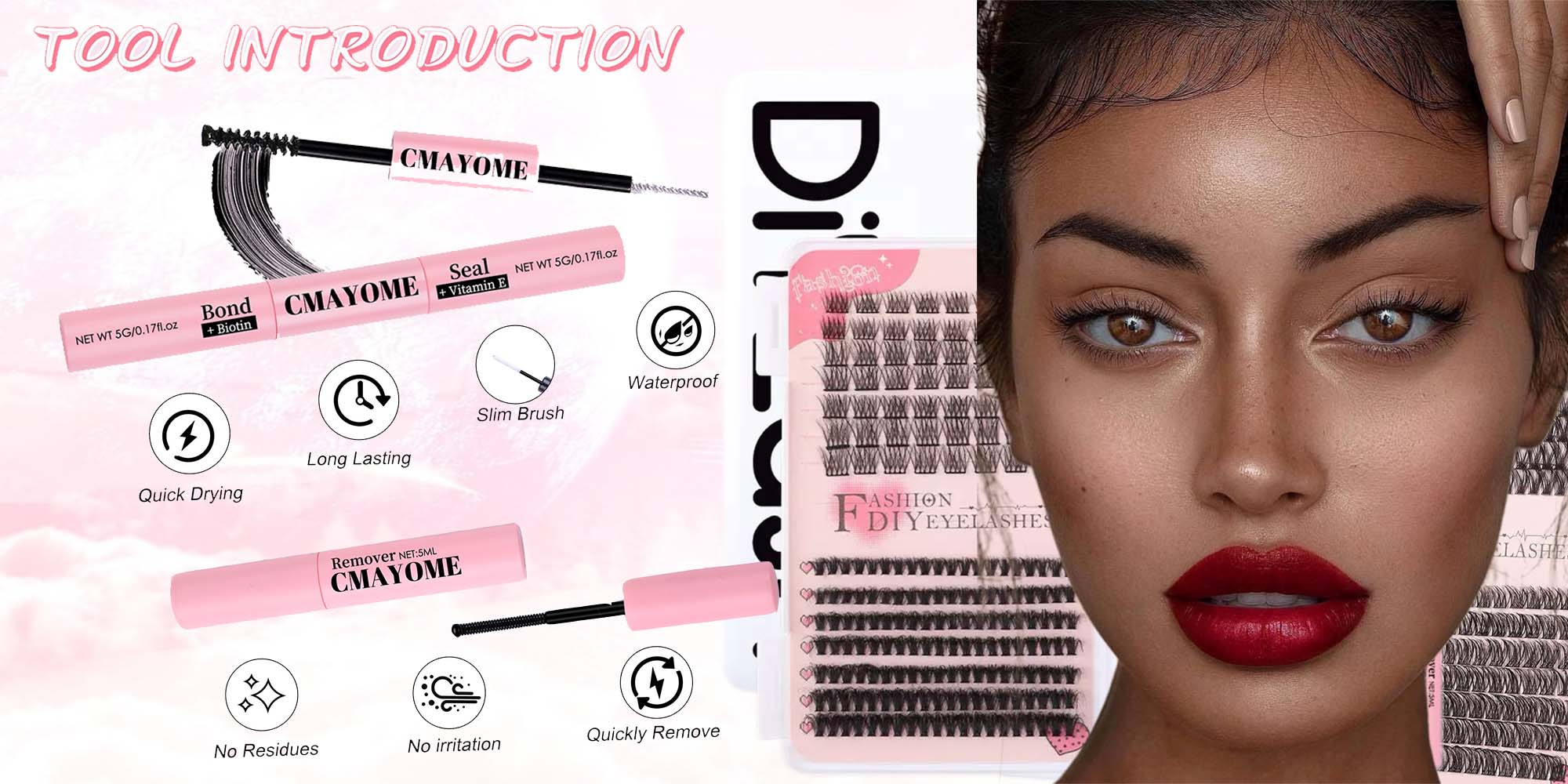 4 Styles DIY Eyelash Extension Kit 378 Clusters, 8-16mm Mixed Individual Lashes Cluster, Natural Curl Personal Eyelash Set, Segmented False Eyelashes, Thick Eyelashes