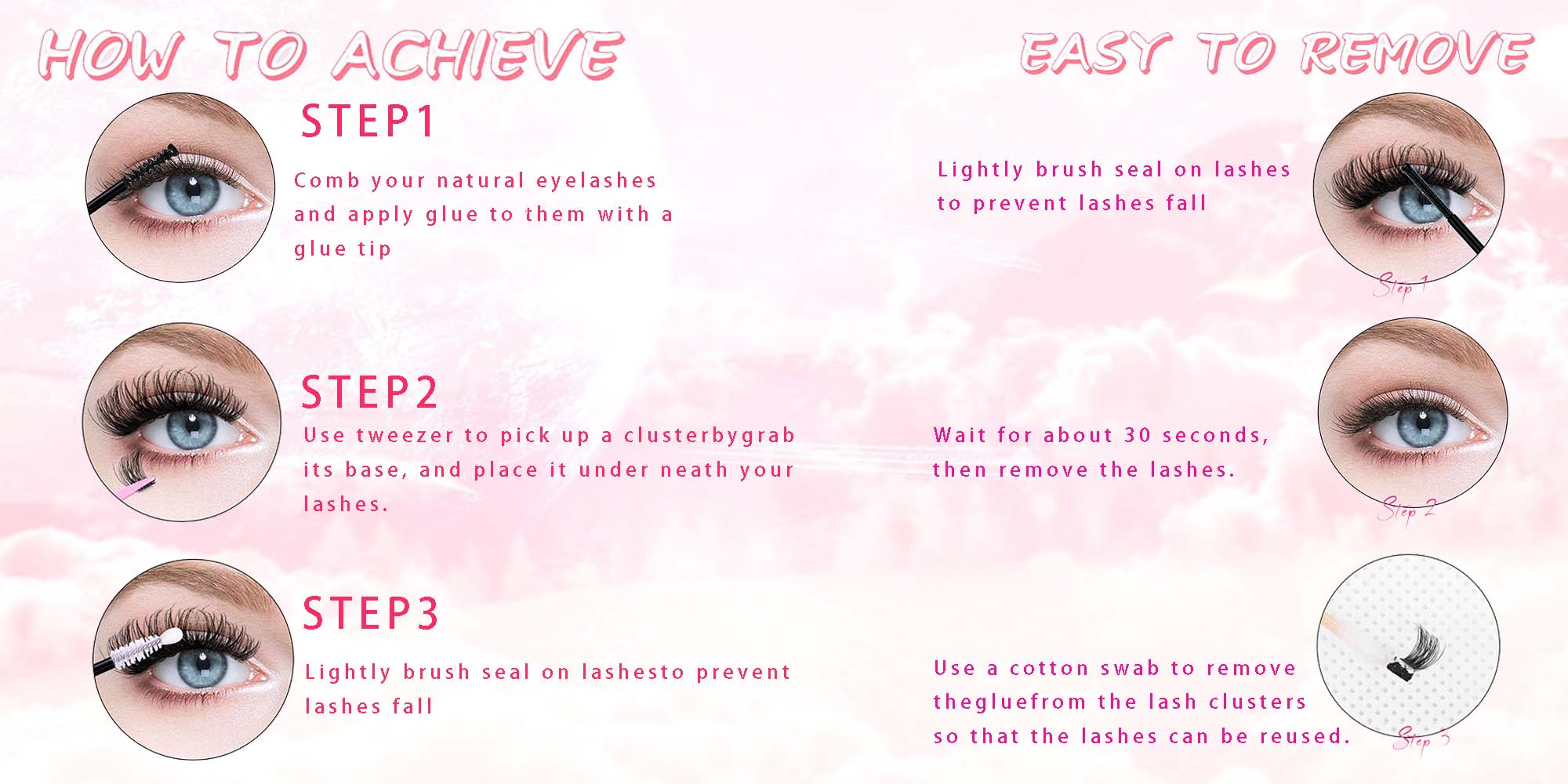 4 Styles DIY Eyelash Extension Kit 378 Clusters, 8-16mm Mixed Individual Lashes Cluster, Natural Curl Personal Eyelash Set, Segmented False Eyelashes, Thick Eyelashes