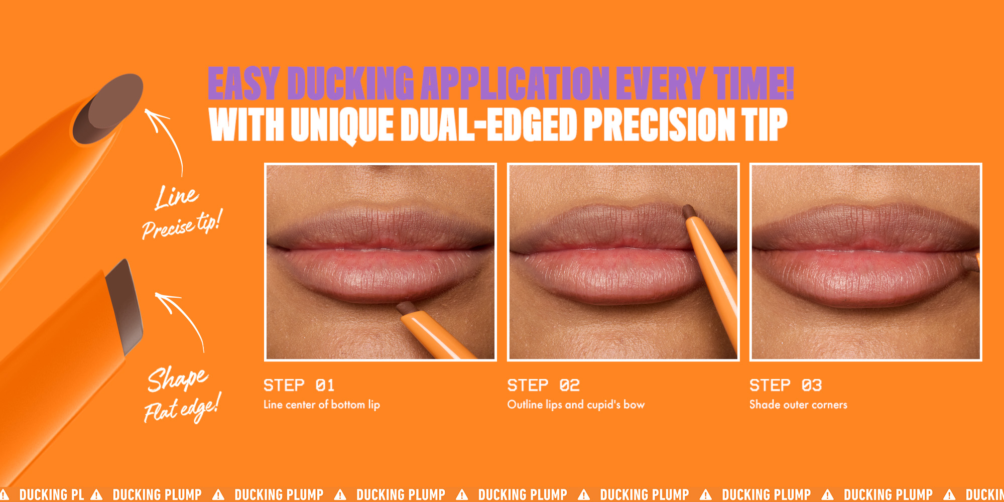 Duck Plump Plumping Lip Liner Lip Liner Up To 10 HR Wear Matte Finish Fill Em' In