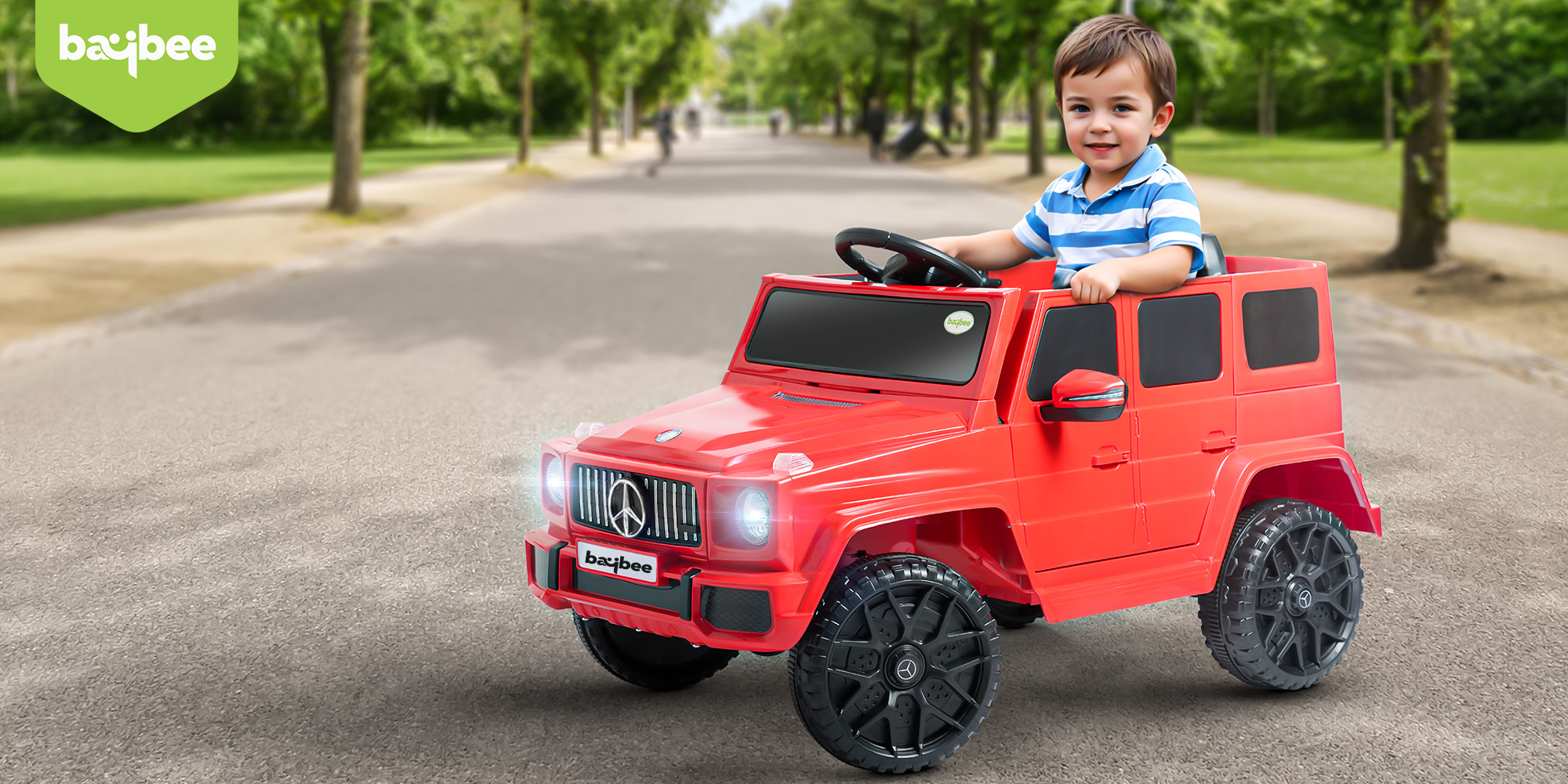 Battery Operated Jeep for Kids Rechargeable Battery Car for Kids with Music, Led Light & Remote Control Ride On Kids Car Jeep Racing Baby Car Electric Car for Kids Children 2 to 6 Years Boy Girl Red