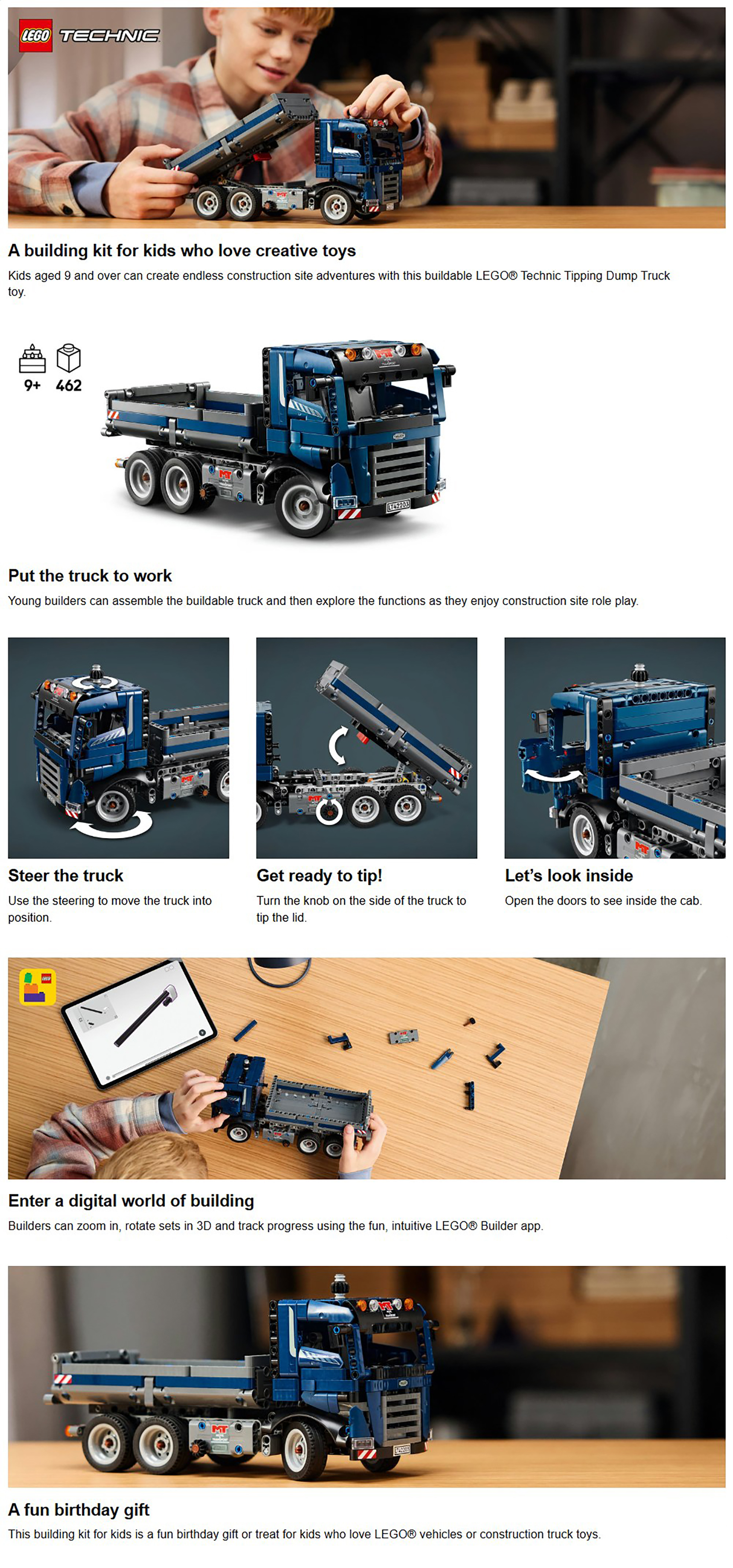 Technic Tipping Dump Truck 42203 (462) Pieces