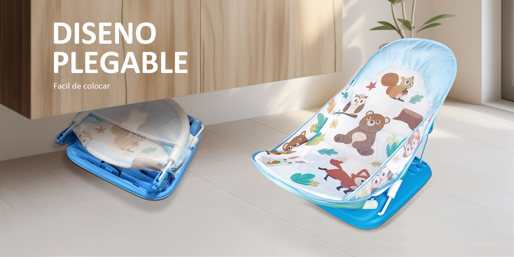 Portable Baby Shower Foldable Baby Bath Seat Chair Anti Slip Baby Bather for Babies 0-12 Months Baby Bathing Chair with 3 Position Adjustable and Washable Soft Mesh Seat
