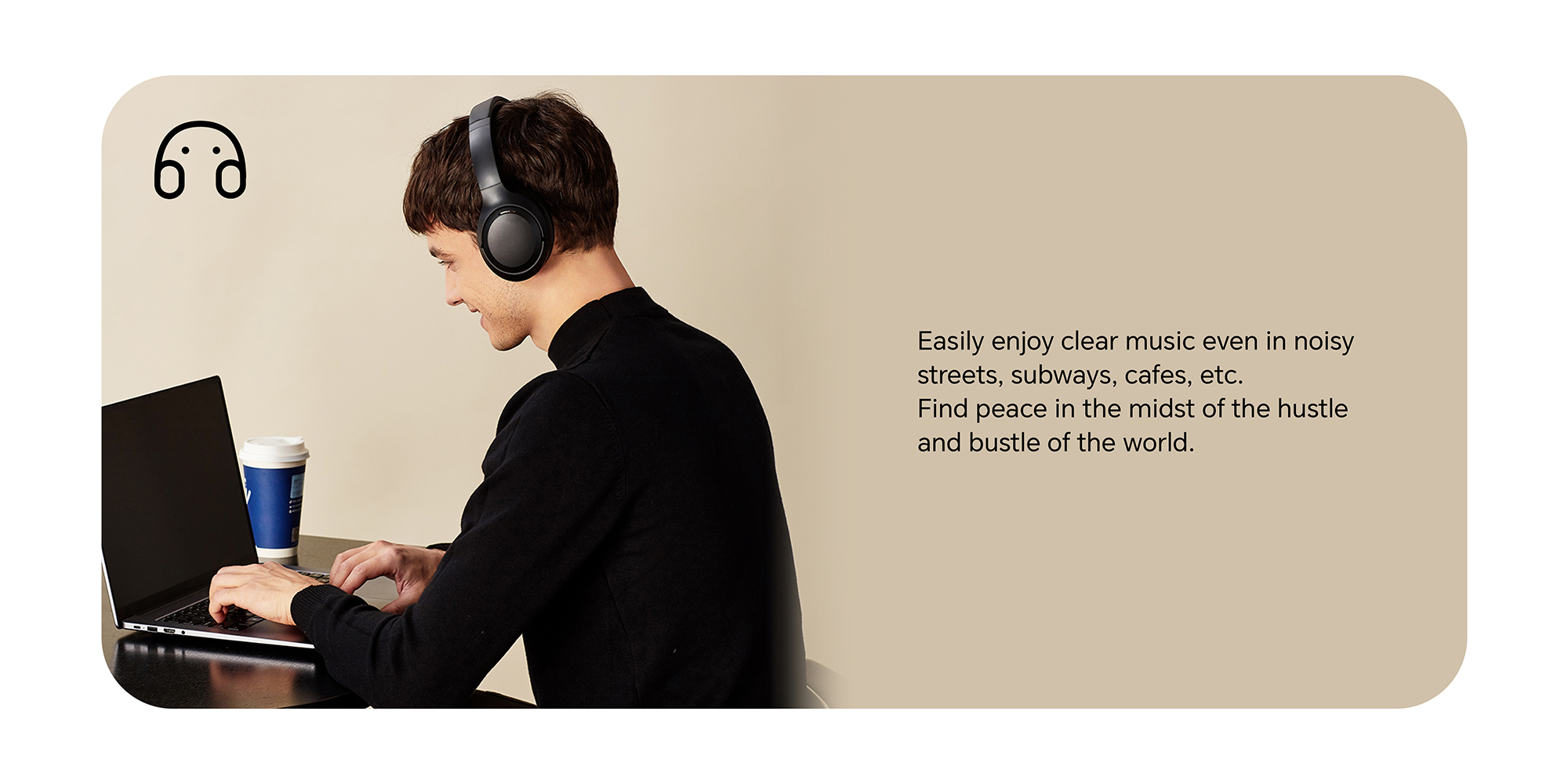 Choice Headphone Pro, Active Noise cancelling, Wireless Over-Ear Bluetooth Headset, 80H Long Battery Life, Hi-Res Audio Certified, Black