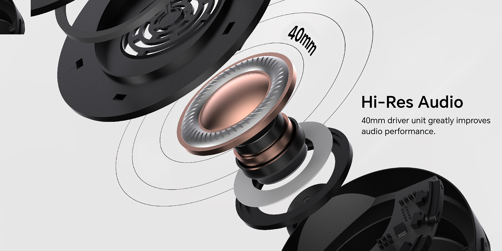 Choice Headphone Pro, Active Noise cancelling, Wireless Over-Ear Bluetooth Headset, 80H Long Battery Life, Hi-Res Audio Certified, Black