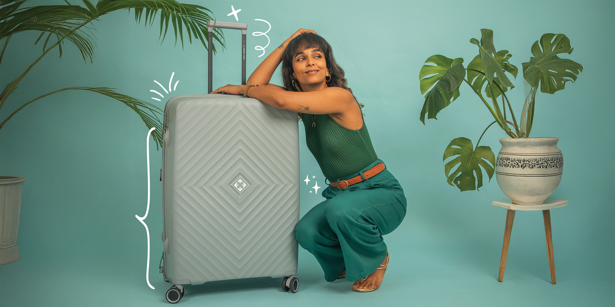 Nasher Miles Antwerp Hard-Sided Polypropylene Luggage Set of 3 | 55cm, 65cm & 75cm | TSA Lock 8 Wheels & Expander Small, Medium & Large Trolley Bag for Travel | Suitcase (Dark Green)