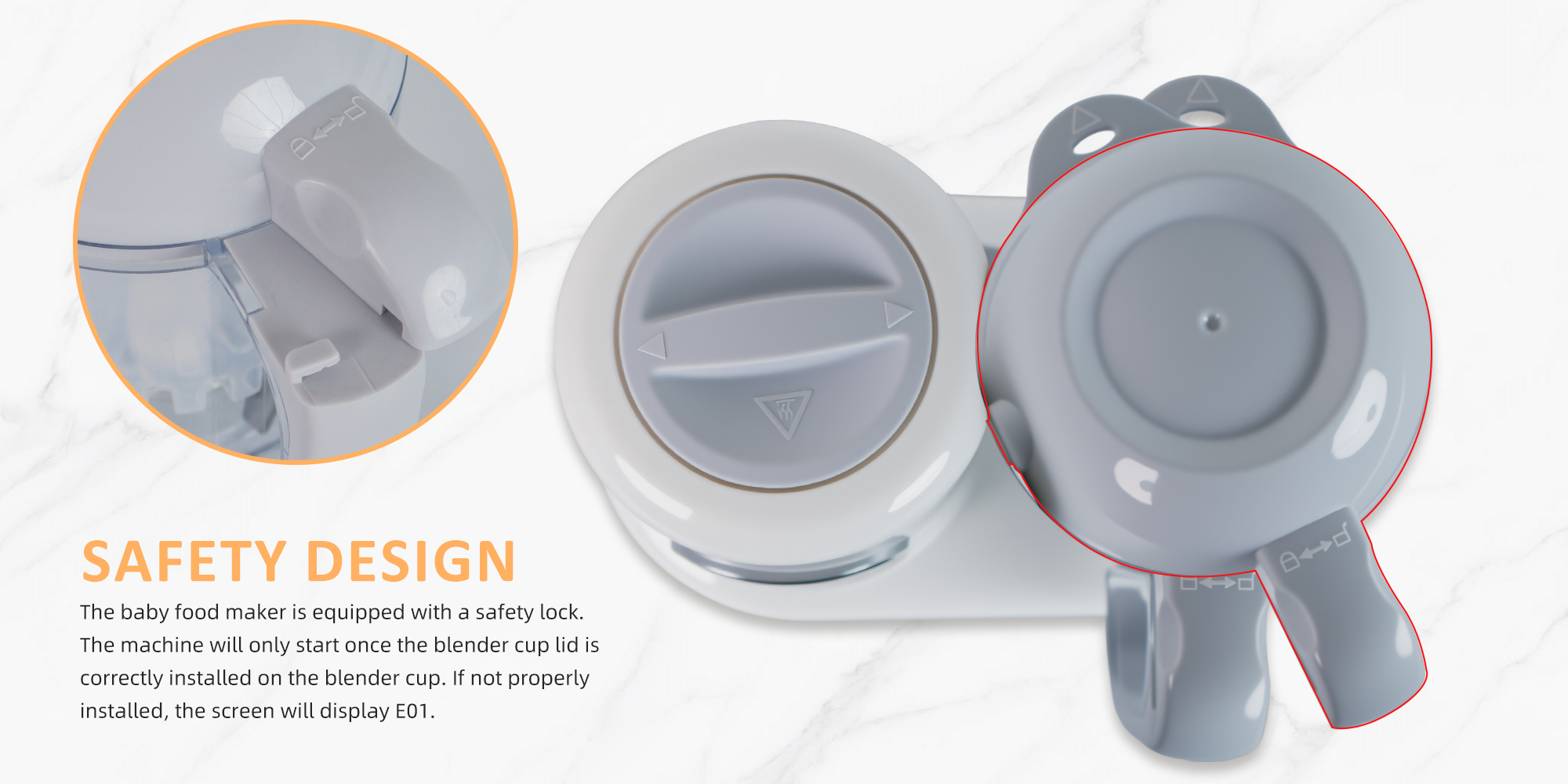 White Baby Food Maker Toddler Food Processor Baby Food Blender, Auto Cooking & Grinding, Steam Cook and Blender with Touch Screen Control