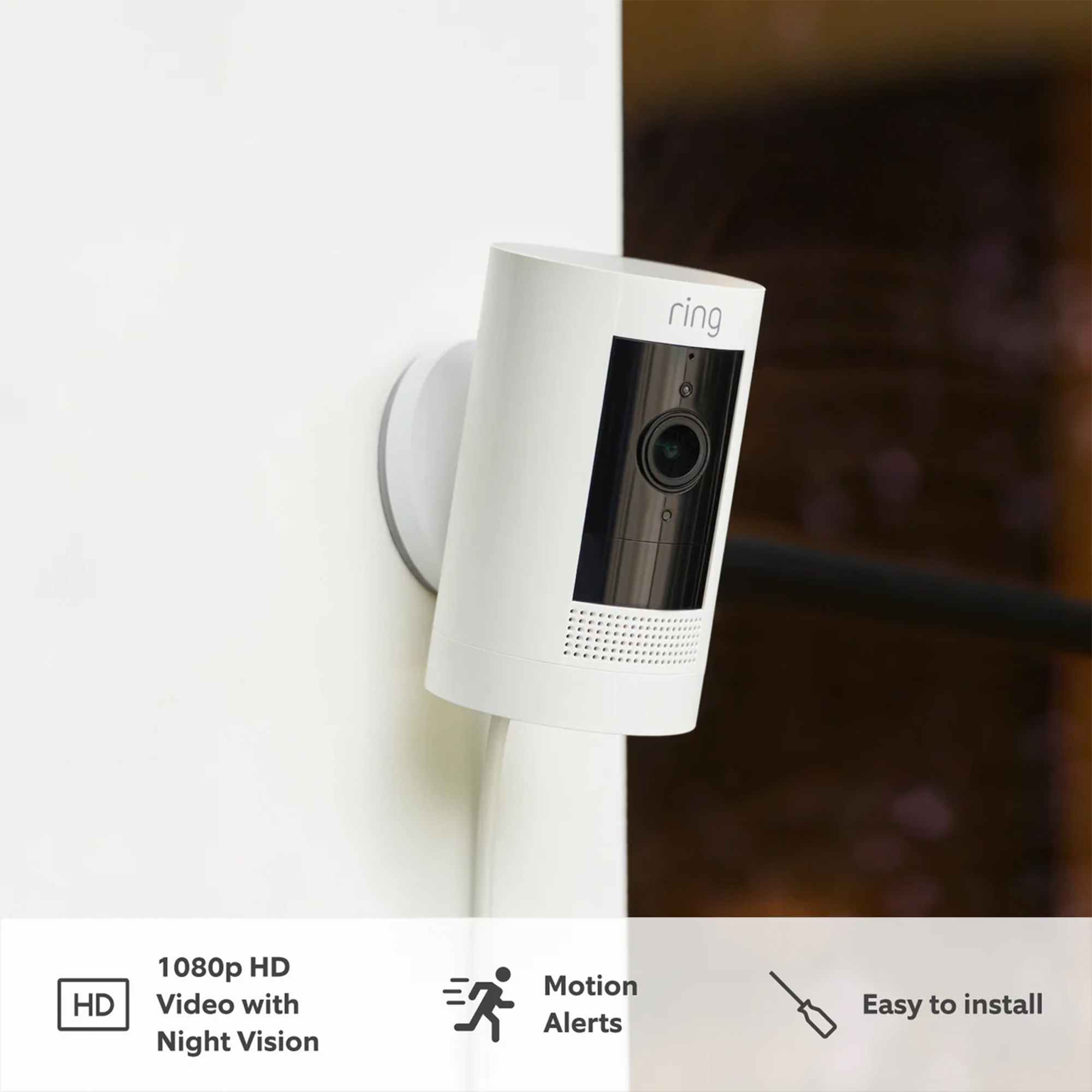 Ring Outdoor Camera Plug-In (Stick Up Cam) | HD outdoor Security Camera with 1080p video, Two-Way Talk, Wifi, Works with Alexa | alternative to CCTV system | 30-day free trial of Ring Home
