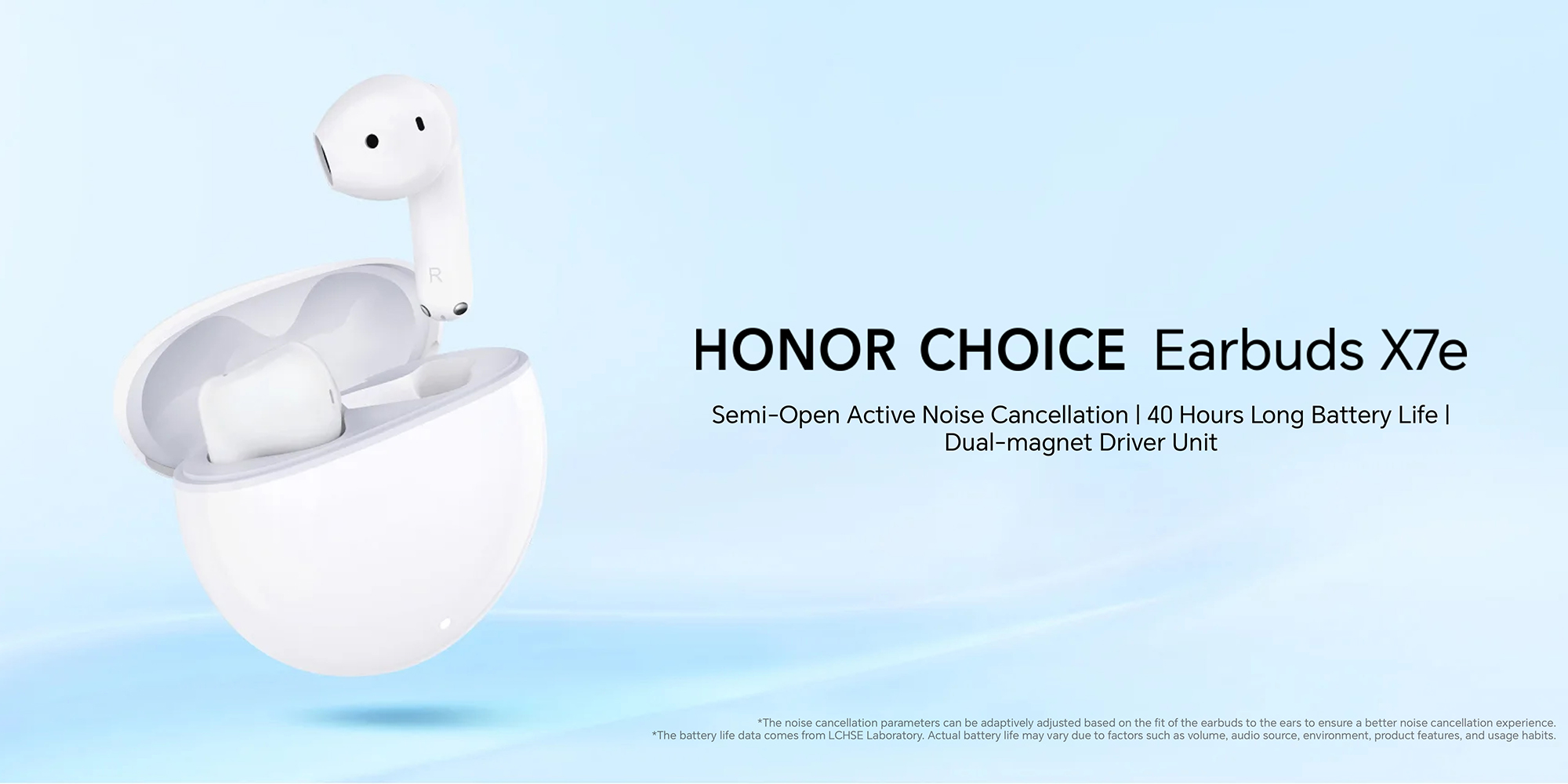 Choice Earbuds X7e Semi-Open Noice Cancelling, 40 Hour Long Battery Life, Enhanced Spatial Surround Sound, TWS Earphones White