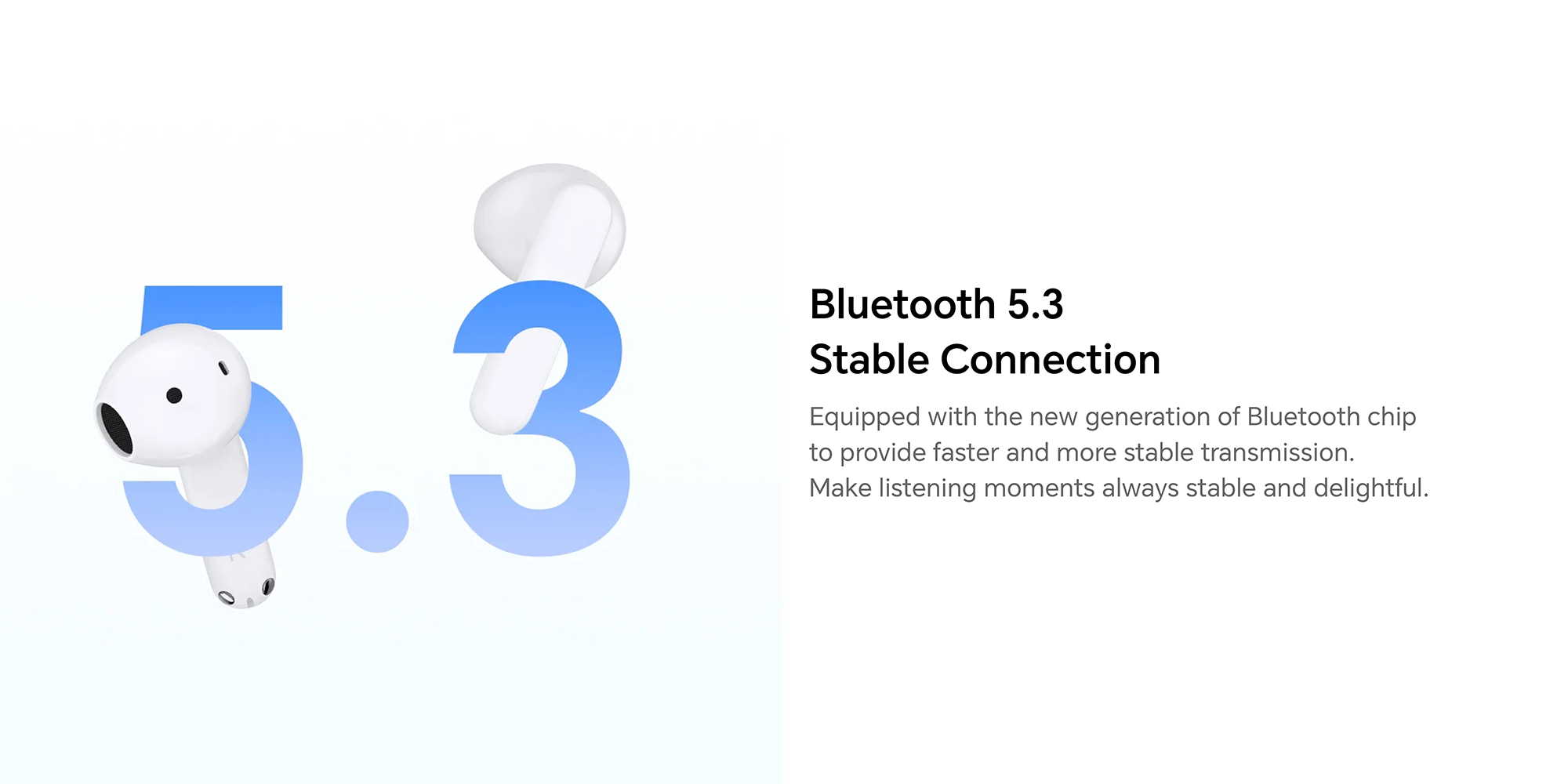Choice Earbuds X7e Semi-Open Noice Cancelling, 40 Hour Long Battery Life, Enhanced Spatial Surround Sound, TWS Earphones White