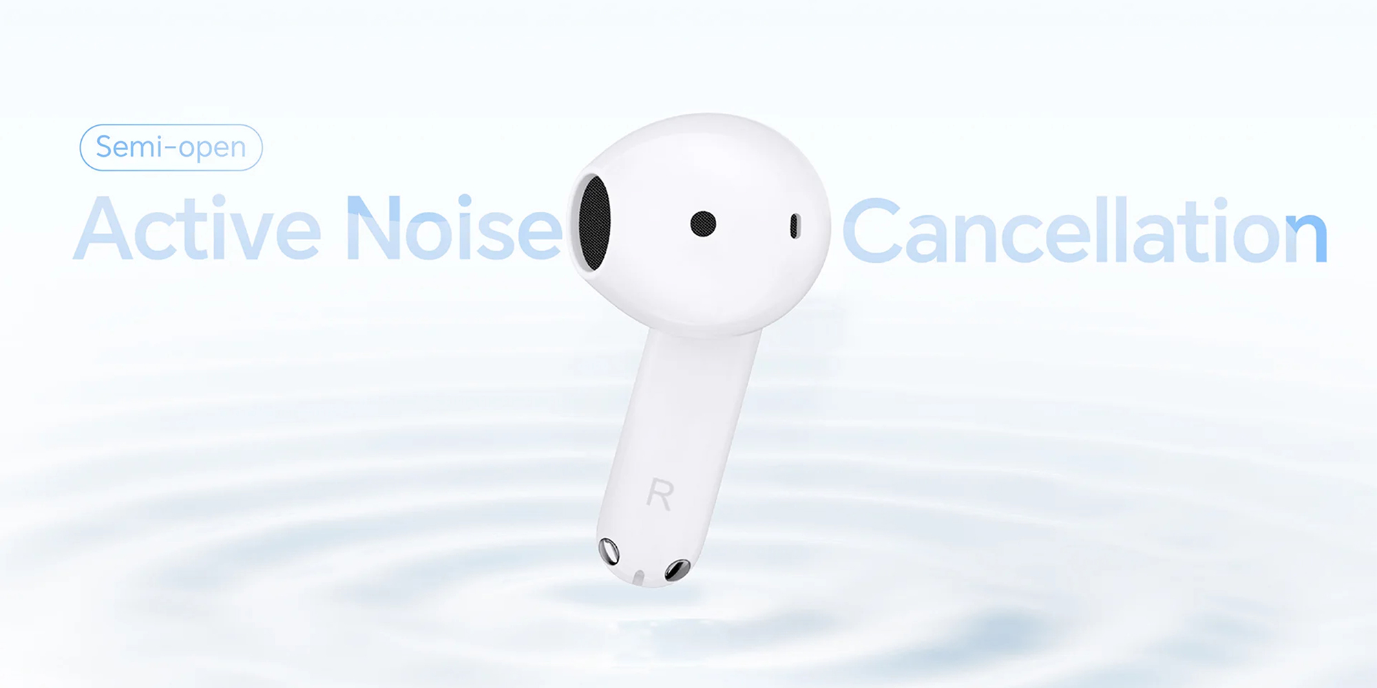 Choice Earbuds X7e Semi-Open Noice Cancelling, 40 Hour Long Battery Life, Enhanced Spatial Surround Sound, TWS Earphones White
