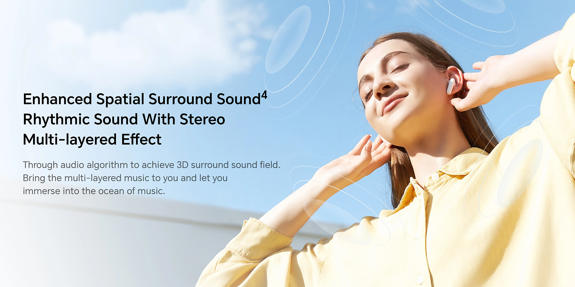 Choice Earbuds X7e Semi-Open Noice Cancelling, 40 Hour Long Battery Life, Enhanced Spatial Surround Sound, TWS Earphones White