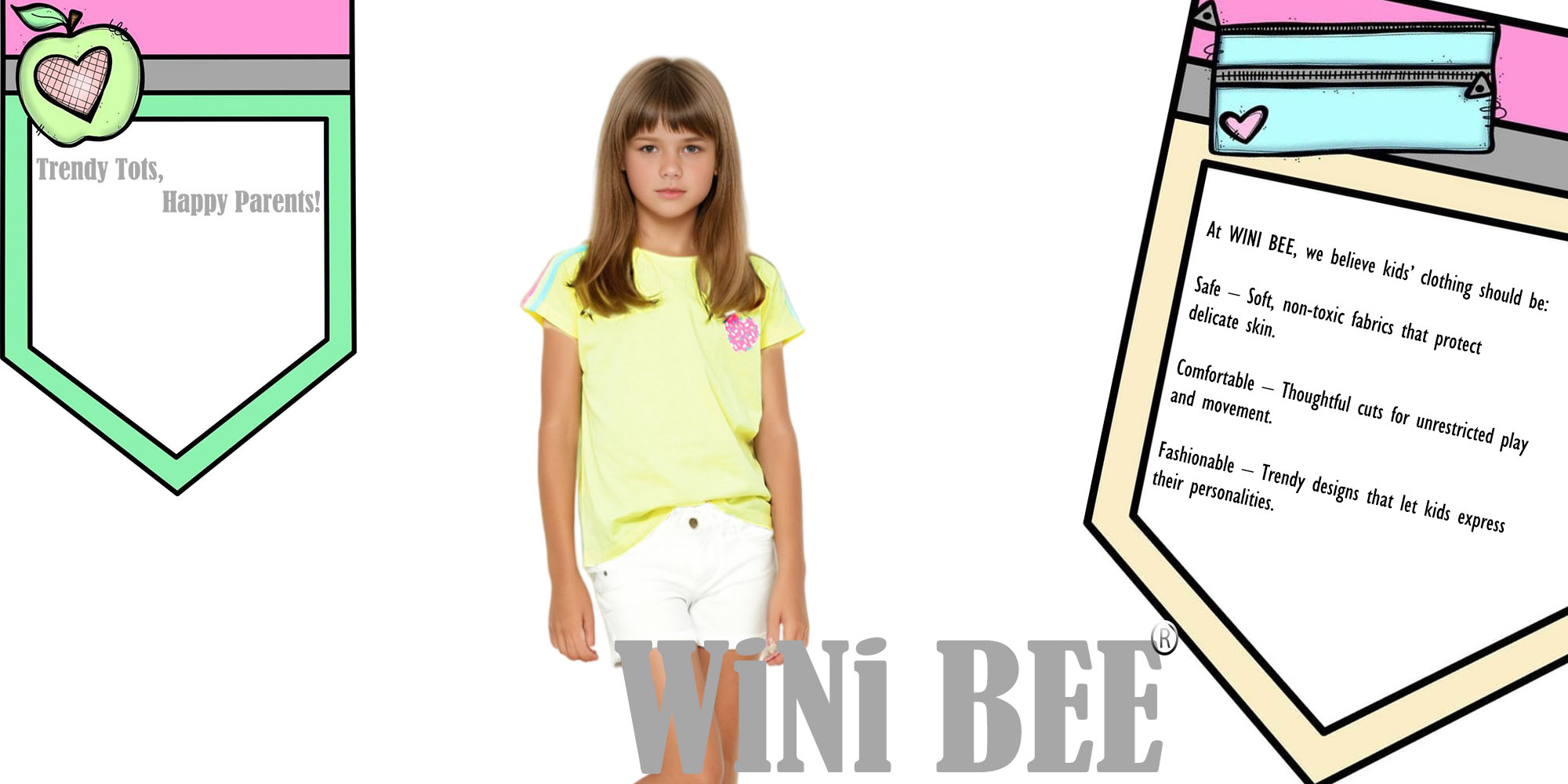 Girls T-Shirt with heart print ribbon shouder Fashion Girl Top Kids Casual Tee Round Neck Short Sleeve