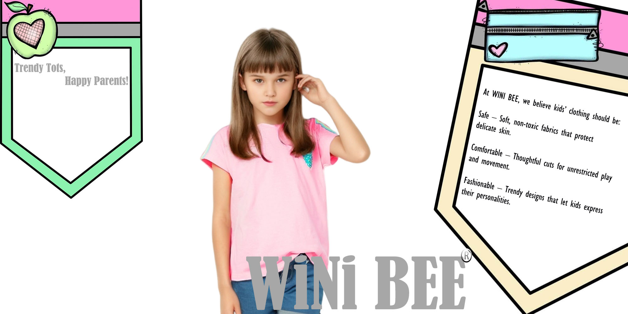 Girls T-Shirt with heart print ribbon shouder Fashion Girl Top Kids Casual Tee Round Neck Short Sleeve