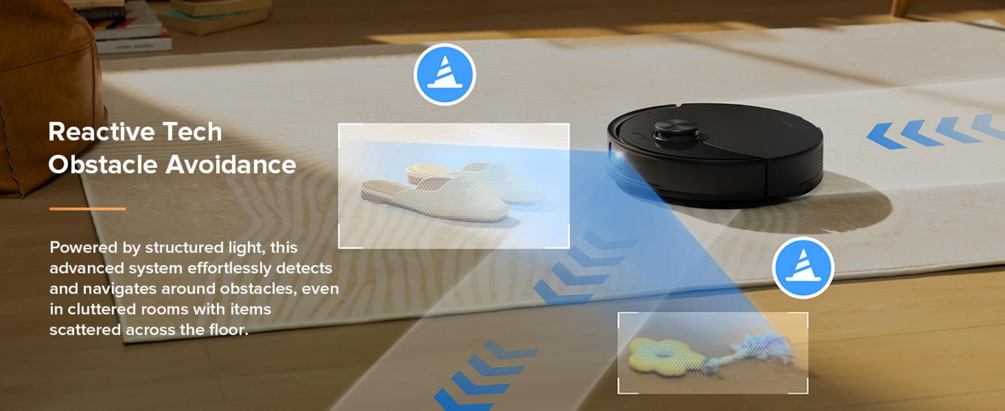 Q10 VF+ Robot Vacuum and Mop,10,000Pa Suction Self-Emptying, Hands-Free Cleaning for up to 7 Weeks,, Obstacle Avoidance, LiDAR Navigation, No-Go Zones, Black 60 W Q10 VF+ Black