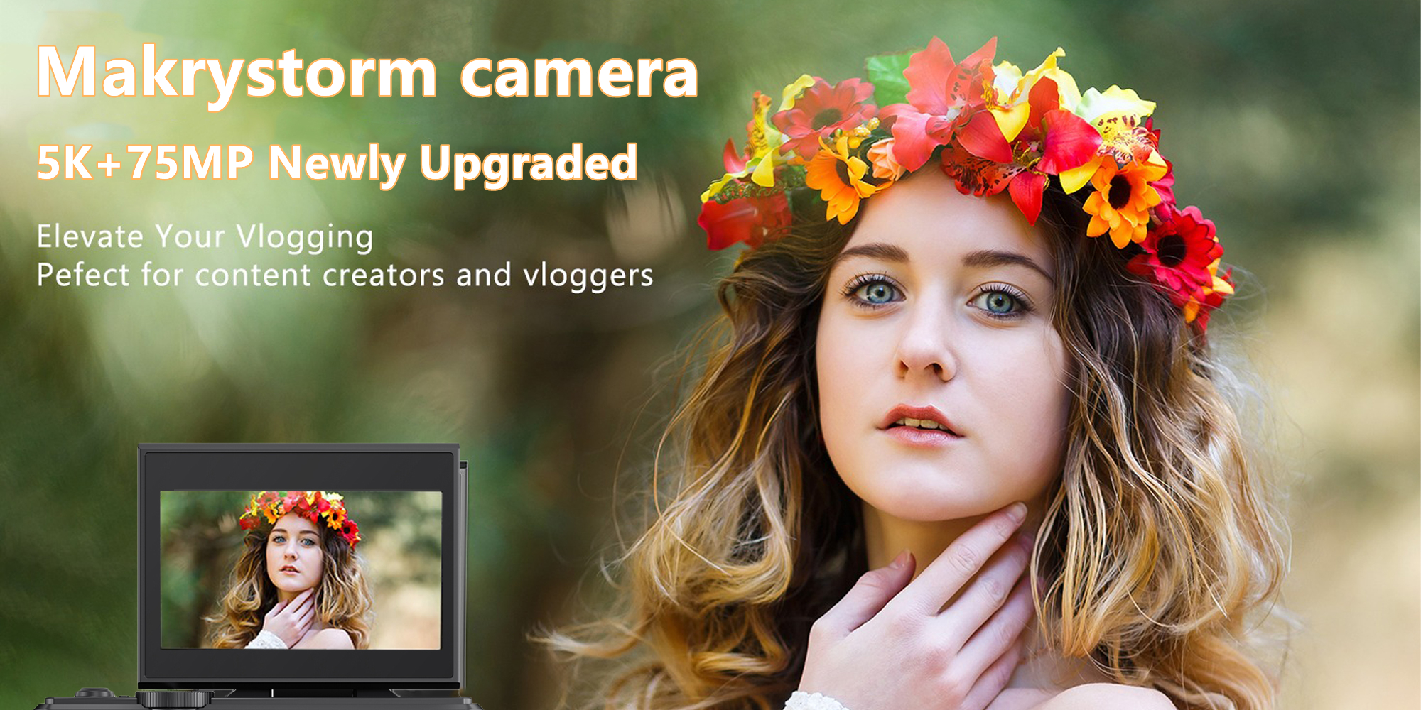 75MP Digital Camera for Photography and Video, 5K Vlogging Camera for YouTube with 3'' Flip Screen, 18X Digital Zoom Digital Camera for Gift, Compact Anti Shake Vlogging Camera for Live Streaming Travel Photography, with 128GB SD Card