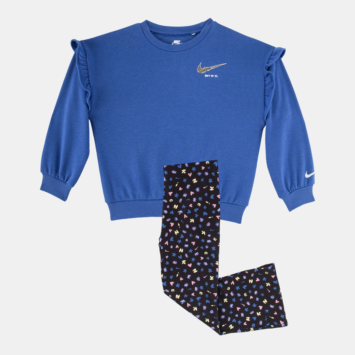 Kids' Essentials Printed Sweatshirt And Pants Femme Set