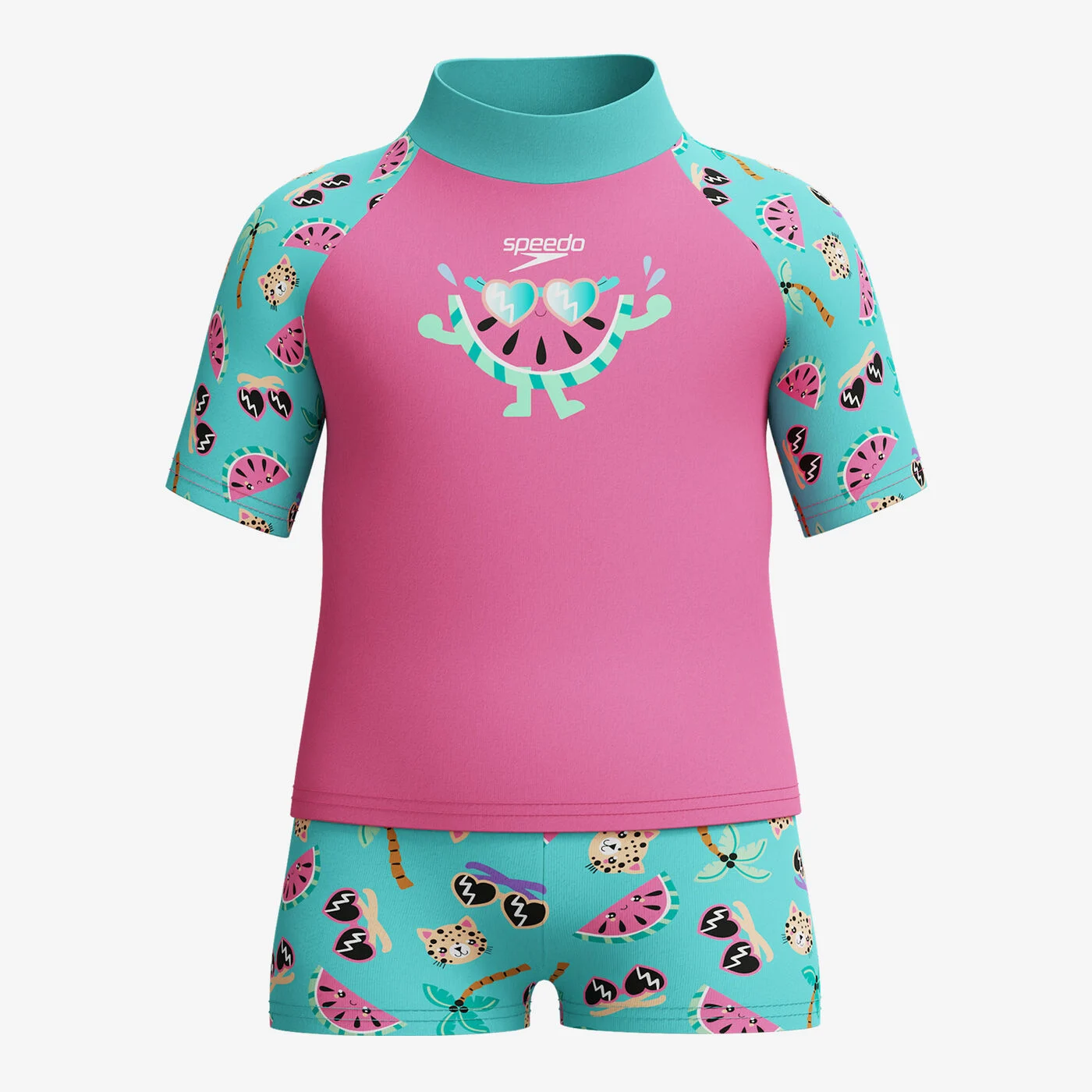 Kids' Digital Rash Swim Top and Shorts Set