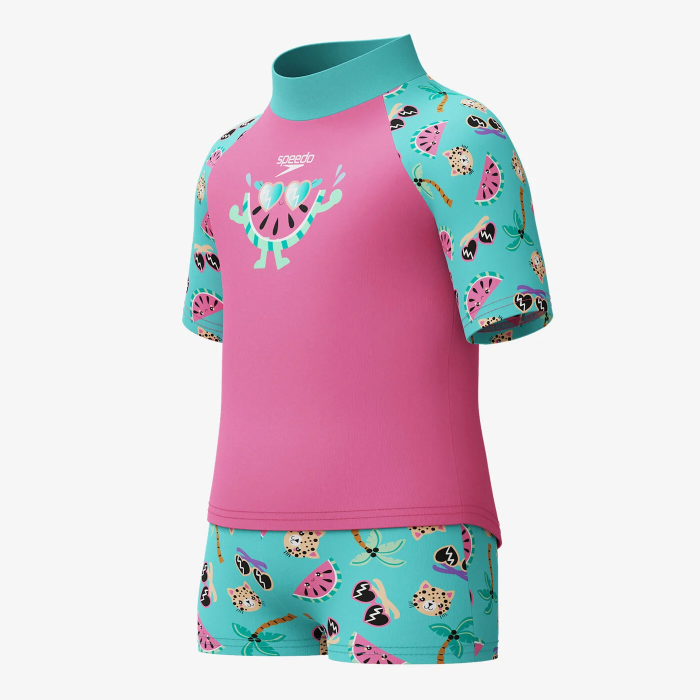 Kids' Digital Rash Swim Top and Shorts Set