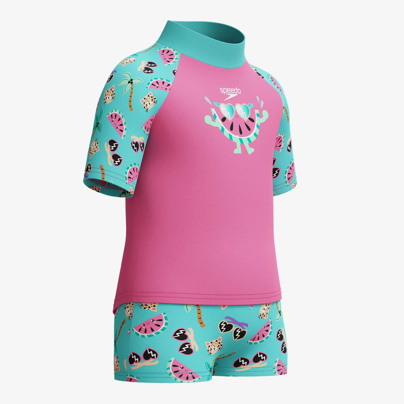 Kids' Digital Rash Swim Top and Shorts Set