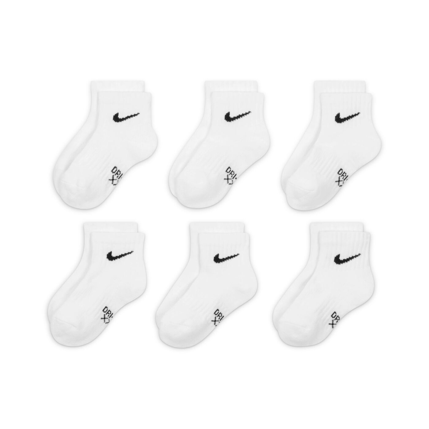 Kids' Dri Fit Ankle Socks (6 Pairs)