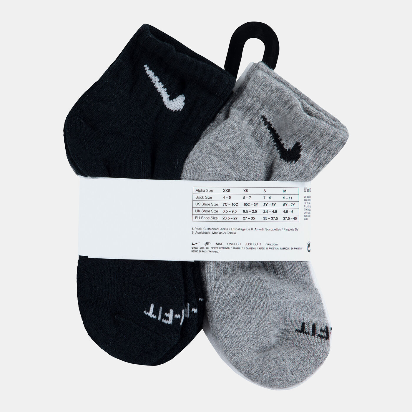Kids' Dri-FIT Performance Basics Ankle Socks (6 Pairs)