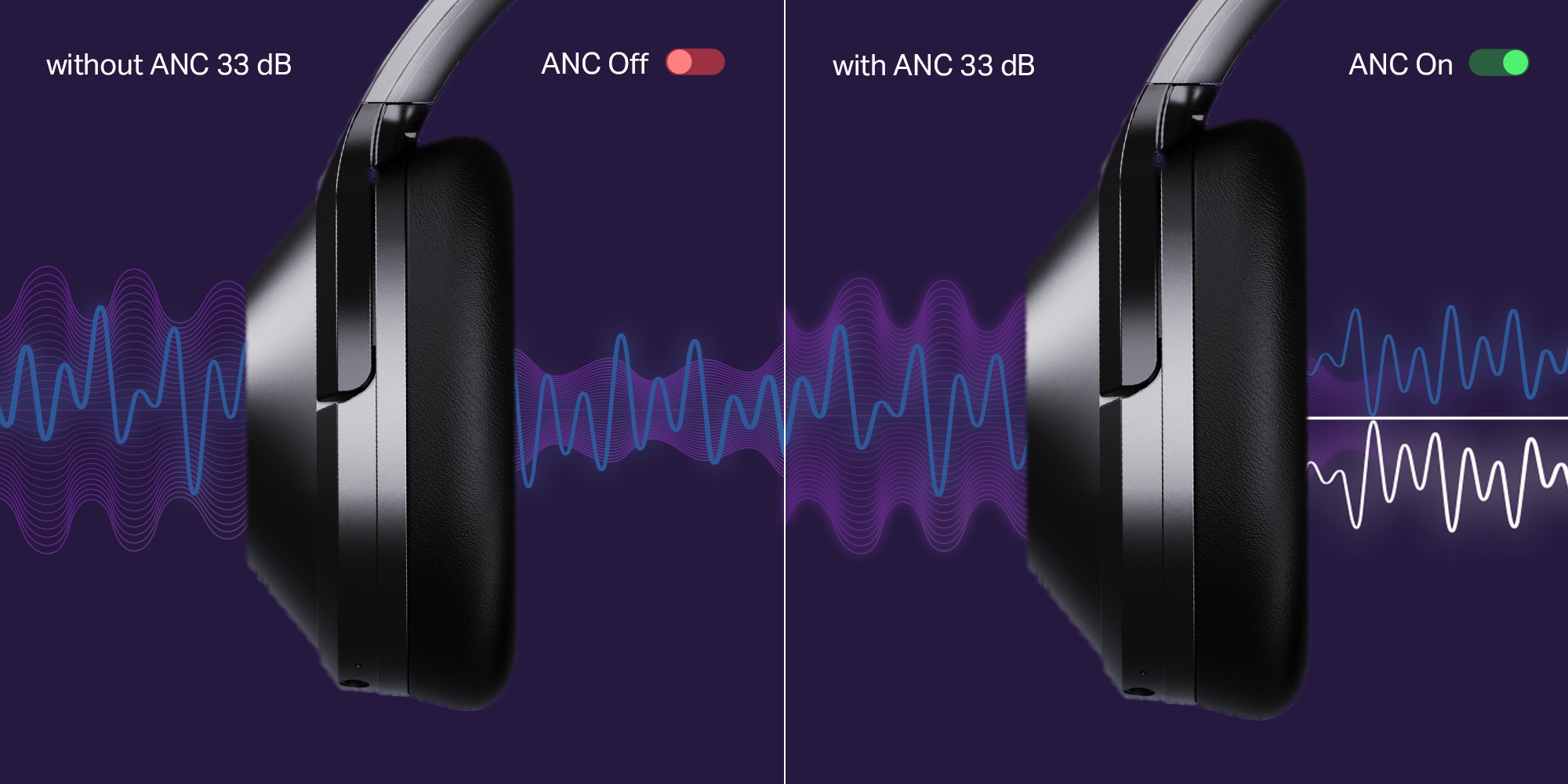 Nirvana 751 ANC w/ Hybrid Active Noise Cancellation(~33dB), 65Hrs Battery, Fast Charge, Ambient Mode, Integrated Controls, Bluetooth Headphones with Mic Sterling Silver