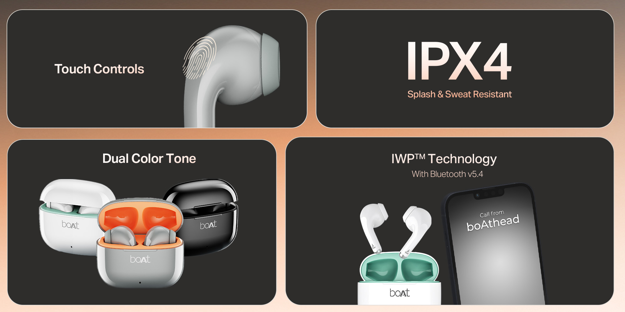 Airdopes 101v2 w/ Dual Mic ENx Tech, 35Hrs Playtime, Beast Mode (50ms Low Latency), IWP Tech, IPX4, Bluetooth v5.4 Smoke White