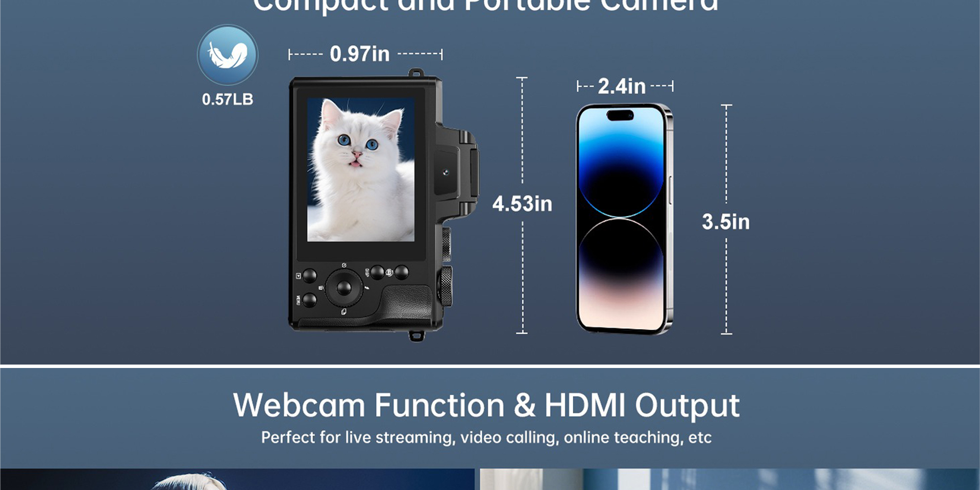 8K Digital Cameras for Photography - Autofocus 88MP WiFi Vlogging Camera for Tiktok with Dual-Lens - 16X Digital Zoom Vlog Camera with Lens Hood, 128GB TF Card