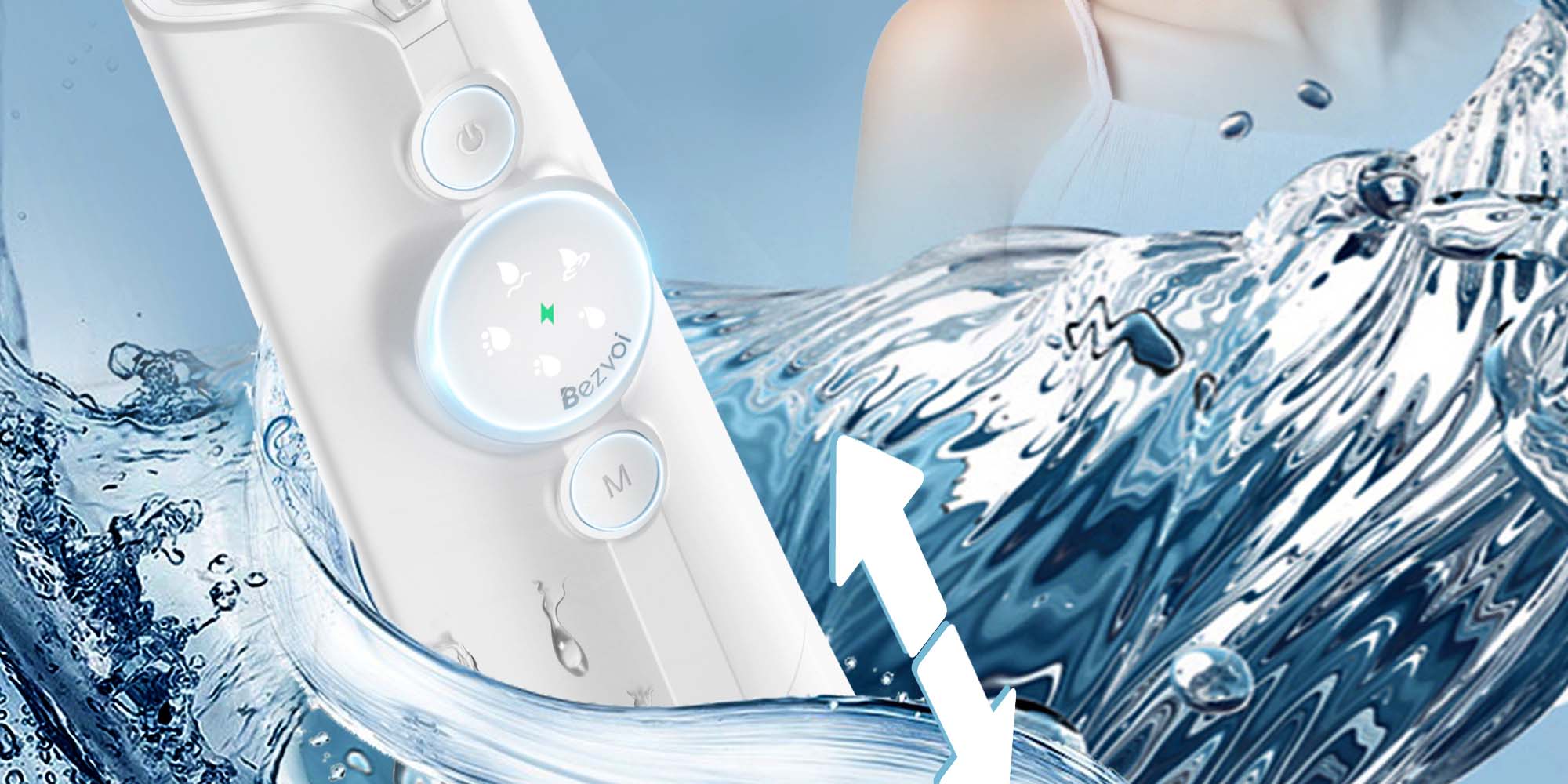 Water Dental Flosser Cordless: Water Floss Teeth Pick LED Display 5 Modes, 300ML Water Tank, IPX7 Waterproof Portable Oral Irrigator with 6 Jet Tips for Travel, Home