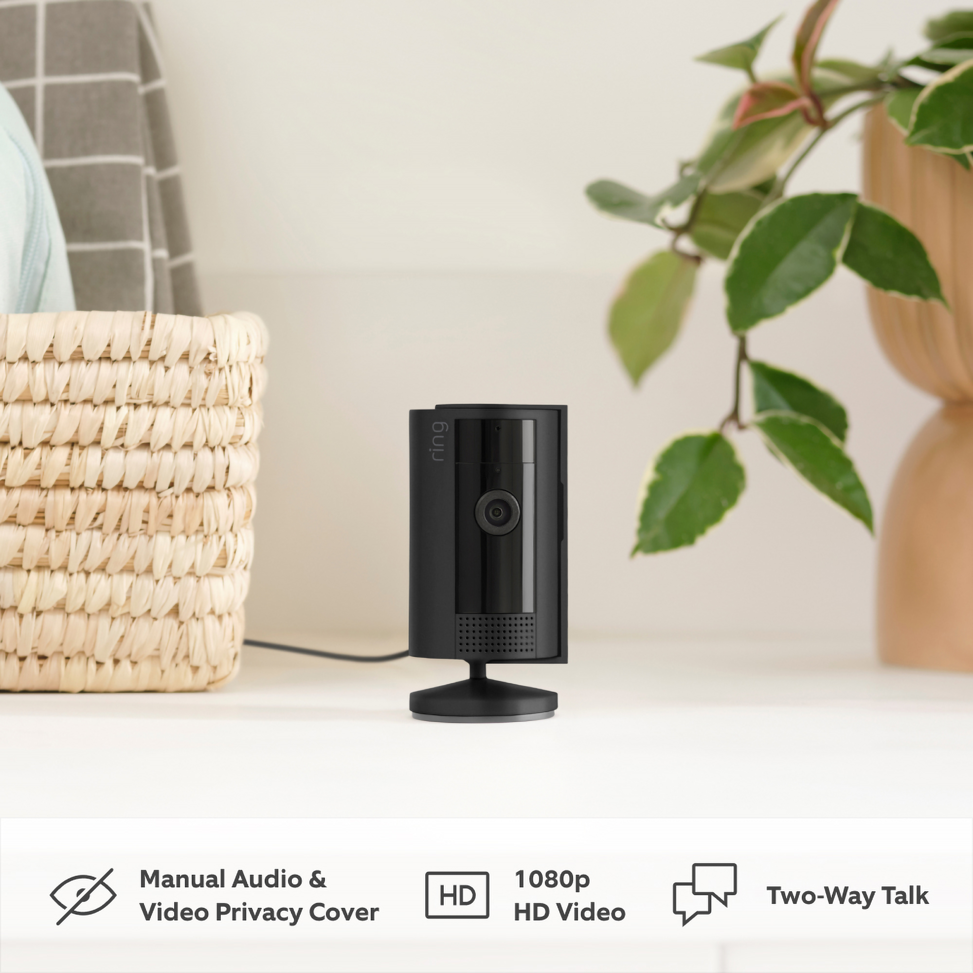 Ring Indoor Camera (2nd Gen) by Amazon | Plug-in indoor Security Camera | 1080p HD Video, Privacy Cover, Wifi, DIY alternative to a CCTV system | 30-day free trial of Ring Home