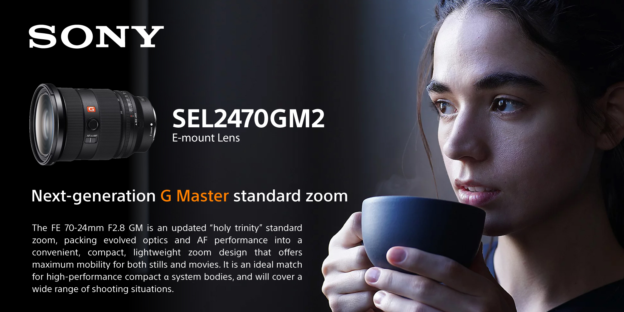 FE 24-70mm F2.8 GM II, E-Mount Full Frame New Generation F2.8 G Master Zoom Lens, Black, SEL2470GM2 Black