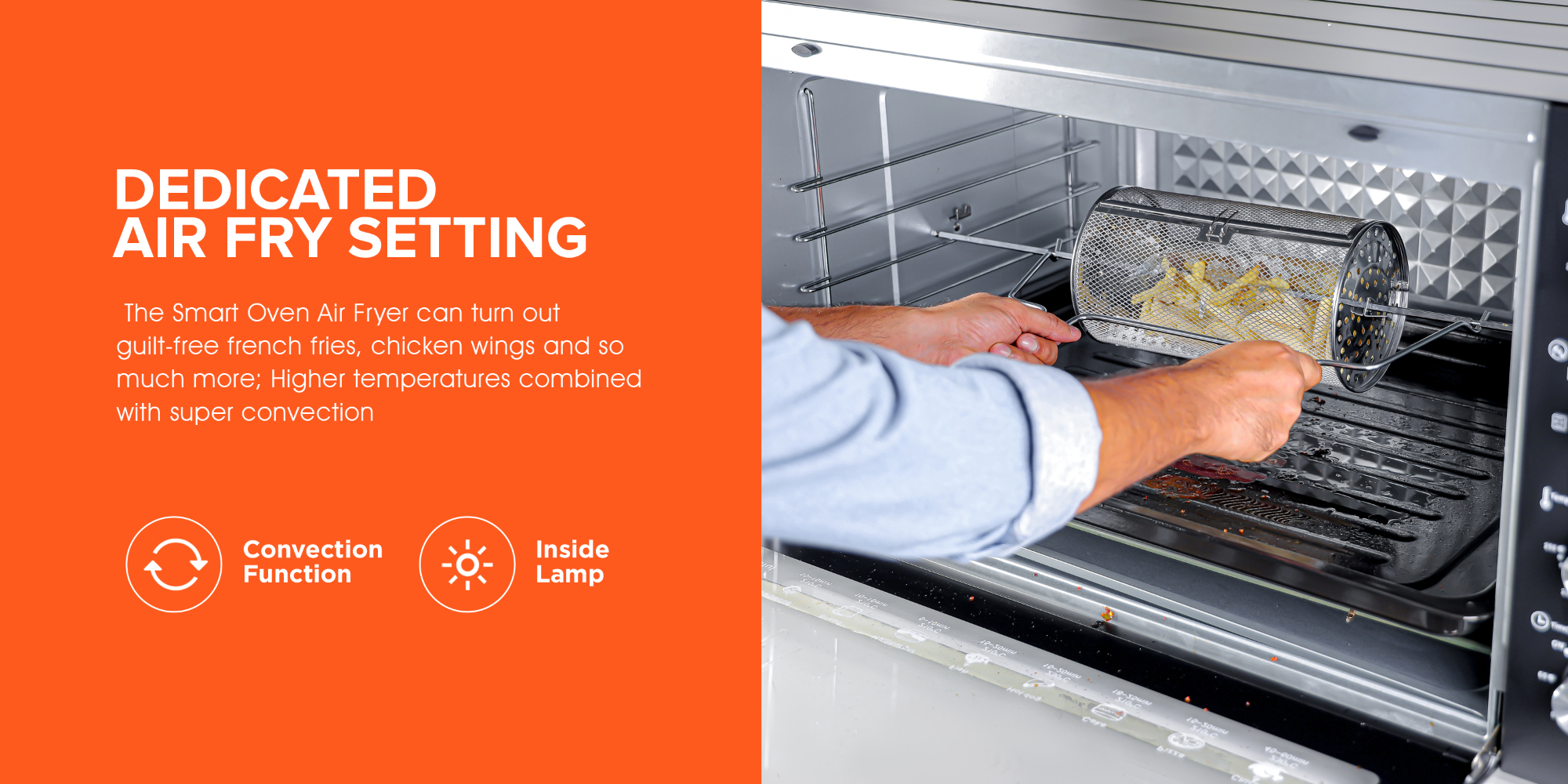 Multi-function Oven | Inside Lamp | 60-Minute Timer, Rotisserie Function, Convection Function, 2 Years Warranty, 7 Stage Heating Selector, Oven With Upgraded Easy Clean Enamel Cavity 150 L 2800 W GO34055 Black