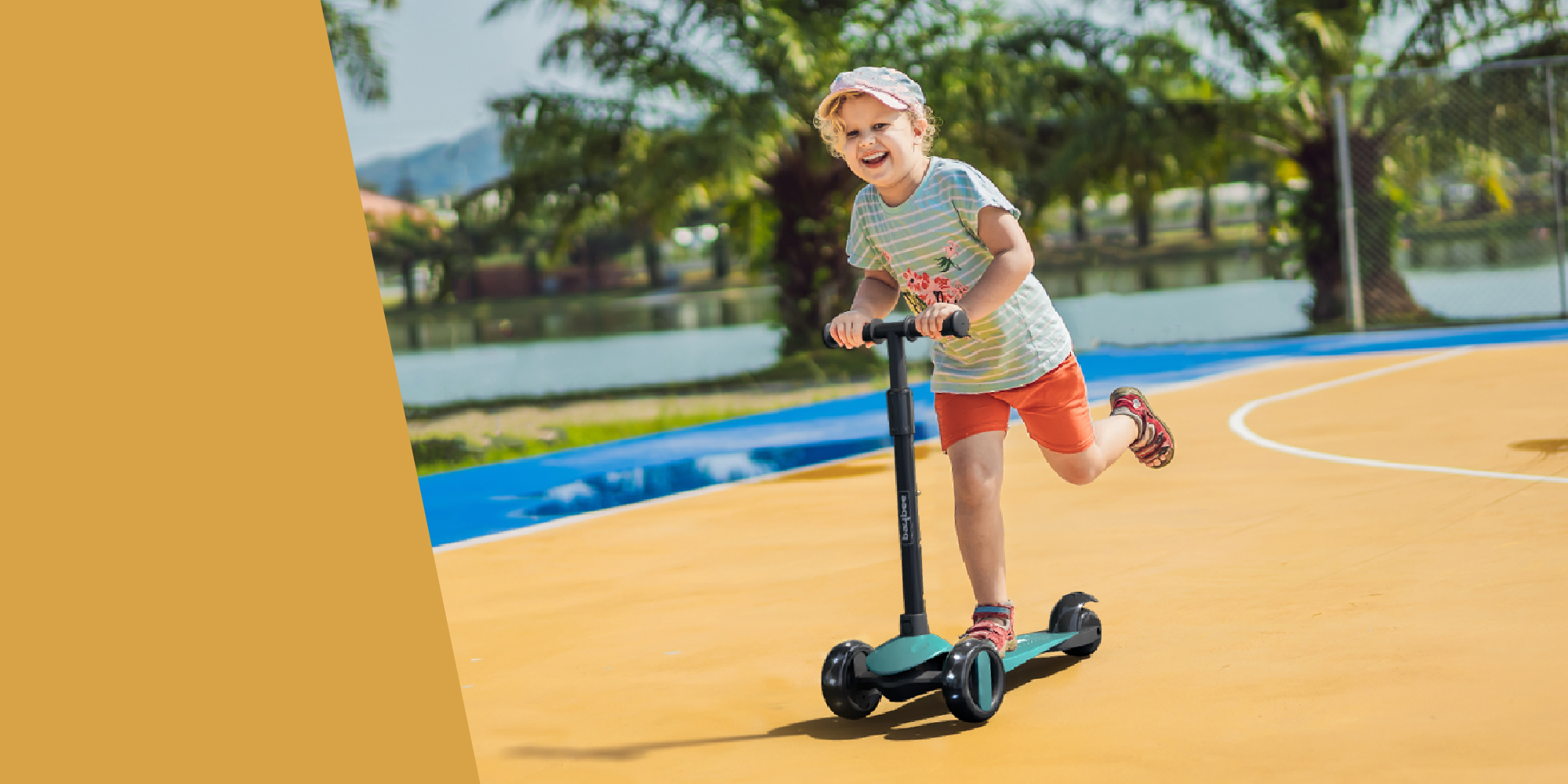 Alpha 3 Wheel Skate Scooter With Foldable 4 Height Adjustable Handle And Led PU Wheels