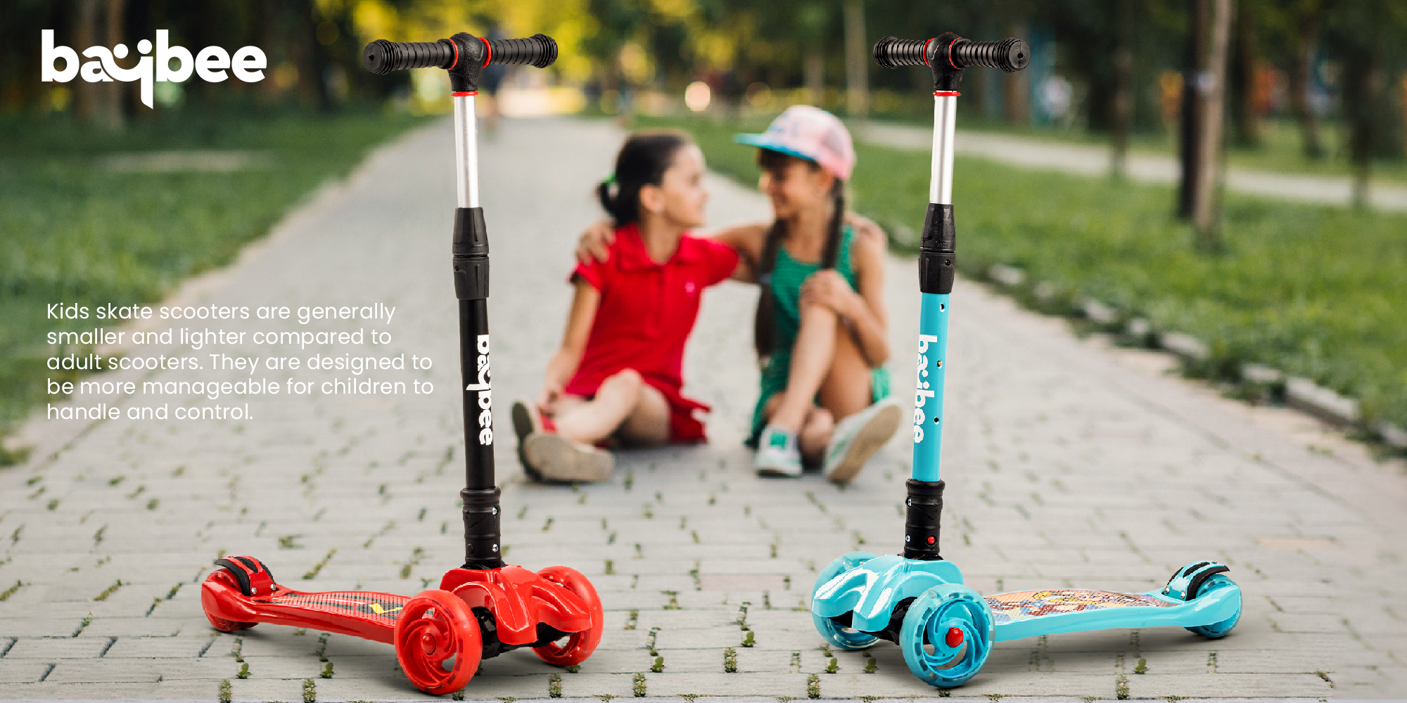 Baybee Flash Skate Scooter for Kids 3 Wheel Kids Scooter with Foldable 4 Height Adjustable Handle Baby Scooter with LED Wheels Smart Kick Scooter for Baby Scooter for Kids 3 to 10 Years Boy Girl Black