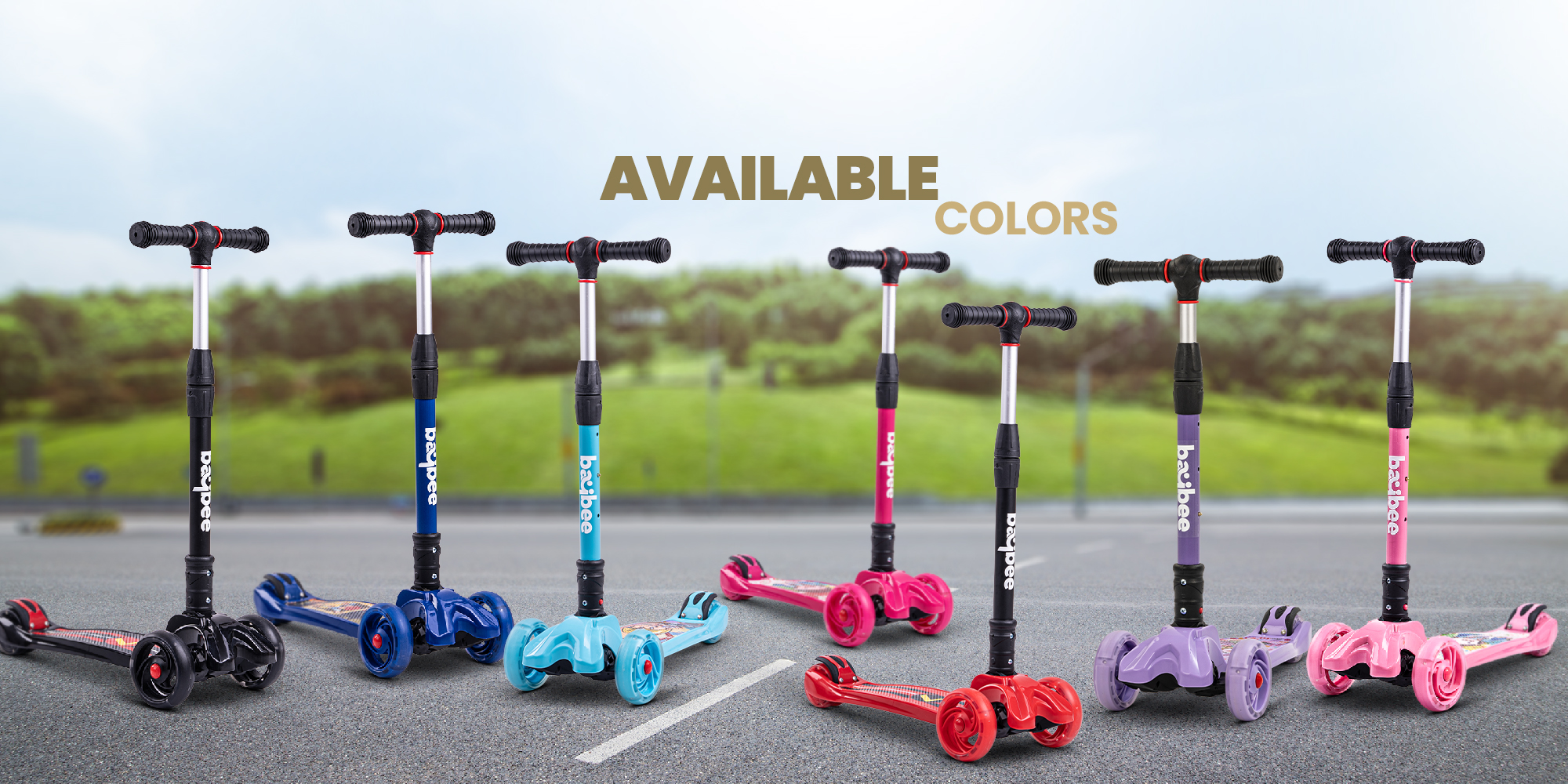 Baybee Flash Skate Scooter for Kids 3 Wheel Kids Scooter with Foldable 4 Height Adjustable Handle Baby Scooter with LED Wheels Smart Kick Scooter for Baby Scooter for Kids 3 to 10 Years Boy Girl Black