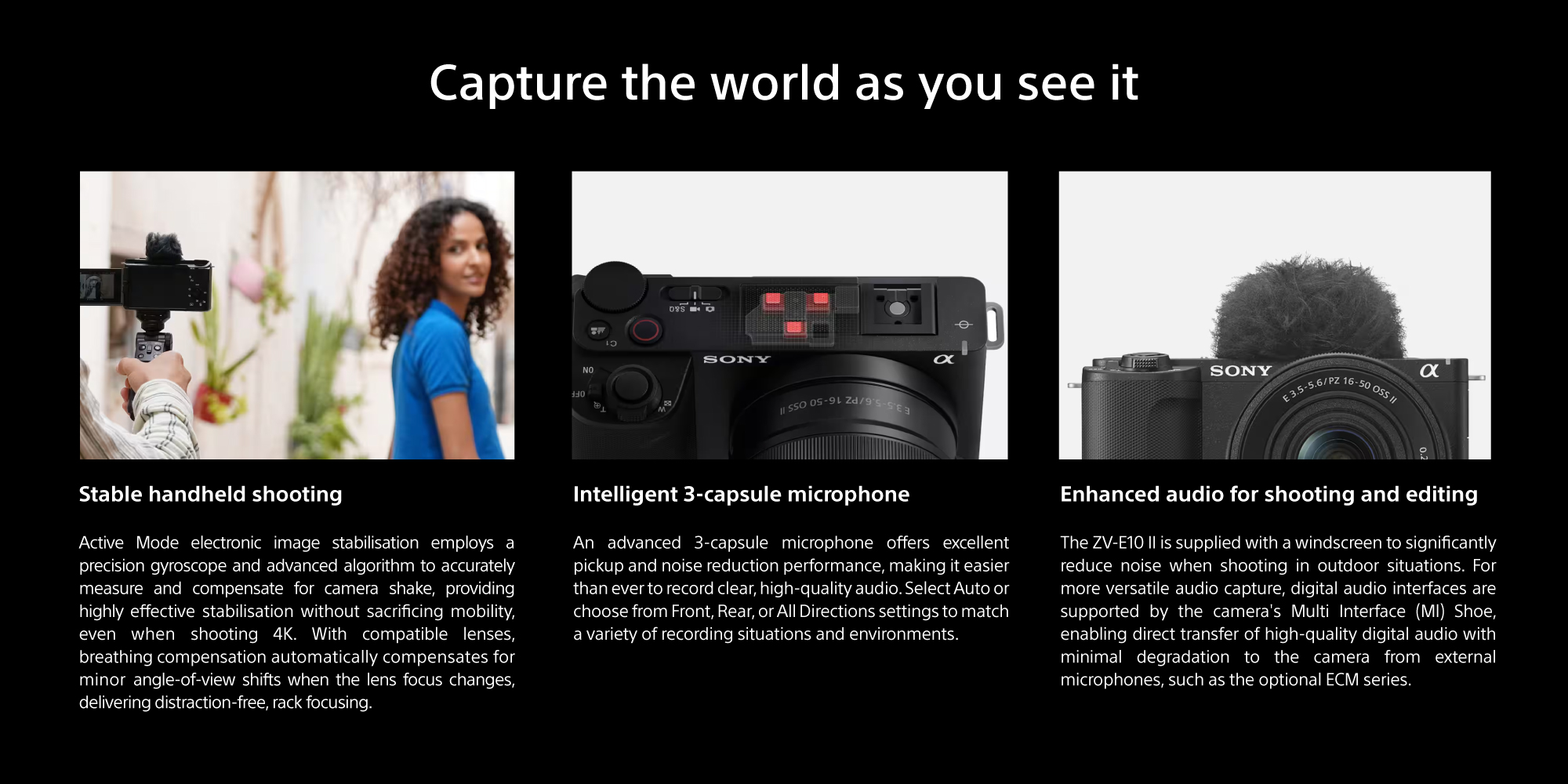 Alpha ZVE10 II - APS-C Interchangeable Lens Mirrorless Content Creators’ Camera