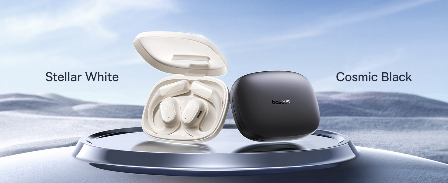 Open-Ear Earphones with Ear Hooks, Wireless Bluetooth 5.4, IP54 Waterproof, Air Conduction Technology, Sports Earbuds for Running, Gym, Cycling, Outdoor Activities, Sweatproof, Comfortable and Secure Fit for Active Lifestyles, Compatible with iOS & Android Devices Moon White