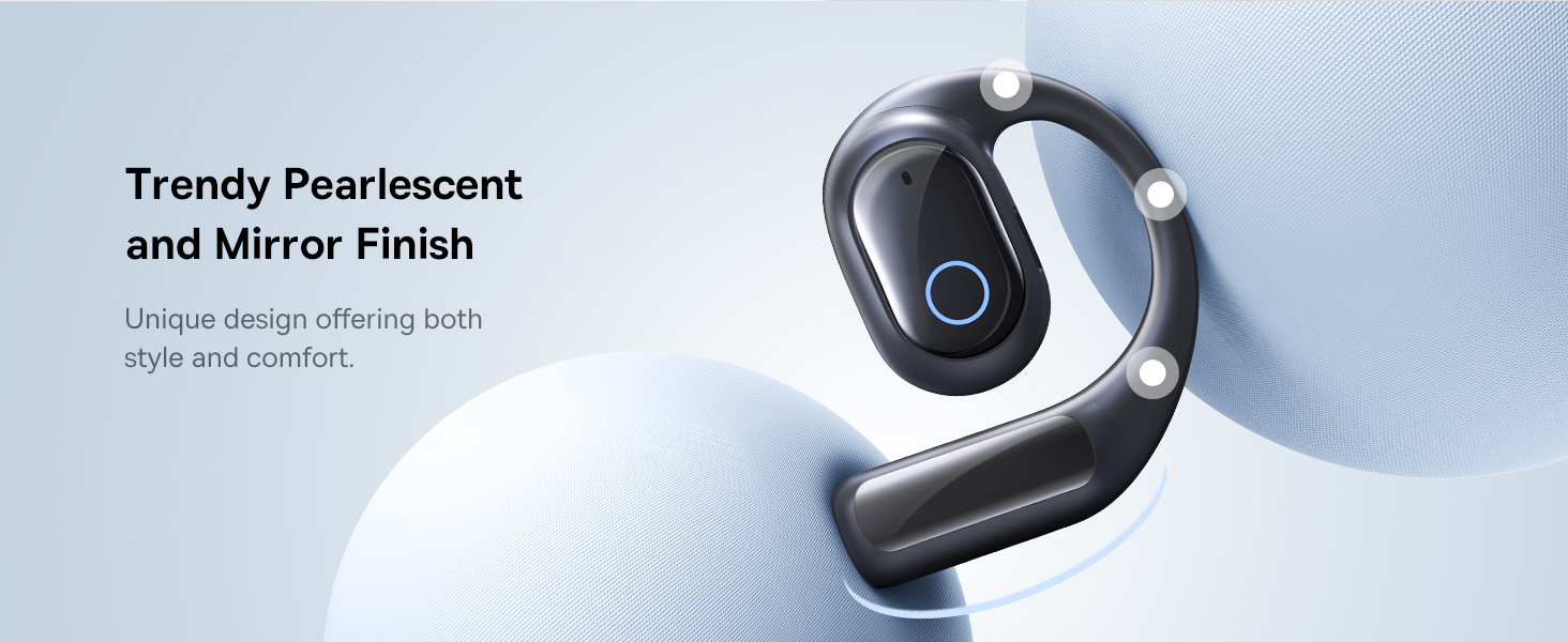 Open-Ear Earphones with Ear Hooks, Wireless Bluetooth 5.4, IP54 Waterproof, Air Conduction Technology, Sports Earbuds for Running, Gym, Cycling, Outdoor Activities, Sweatproof, Comfortable and Secure Fit for Active Lifestyles, Compatible with iOS & Android Devices Cosmic Black
