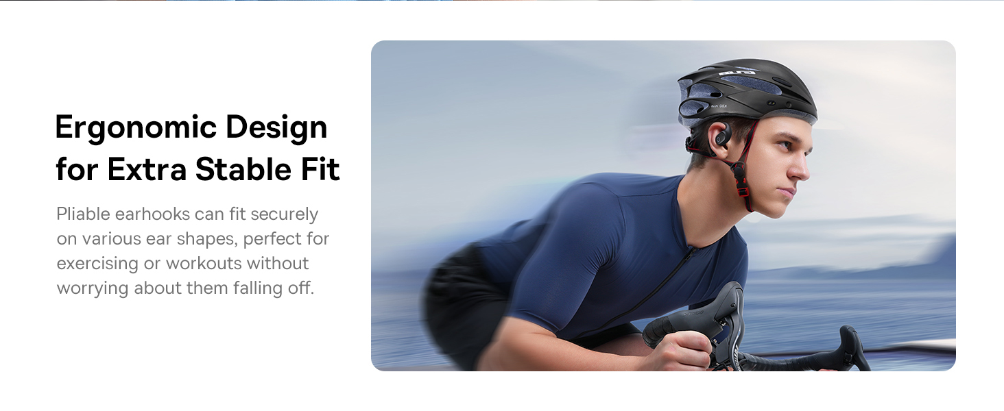 Open-Ear Earphones with Ear Hooks, Wireless Bluetooth 5.4, IP54 Waterproof, Air Conduction Technology, Sports Earbuds for Running, Gym, Cycling, Outdoor Activities, Sweatproof, Comfortable and Secure Fit for Active Lifestyles, Compatible with iOS & Android Devices Cosmic Black