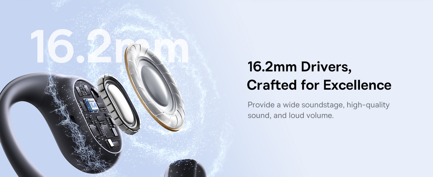 Open-Ear Earphones with Ear Hooks, Wireless Bluetooth 5.4, IP54 Waterproof, Air Conduction Technology, Sports Earbuds for Running, Gym, Cycling, Outdoor Activities, Sweatproof, Comfortable and Secure Fit for Active Lifestyles, Compatible with iOS & Android Devices Cosmic Black