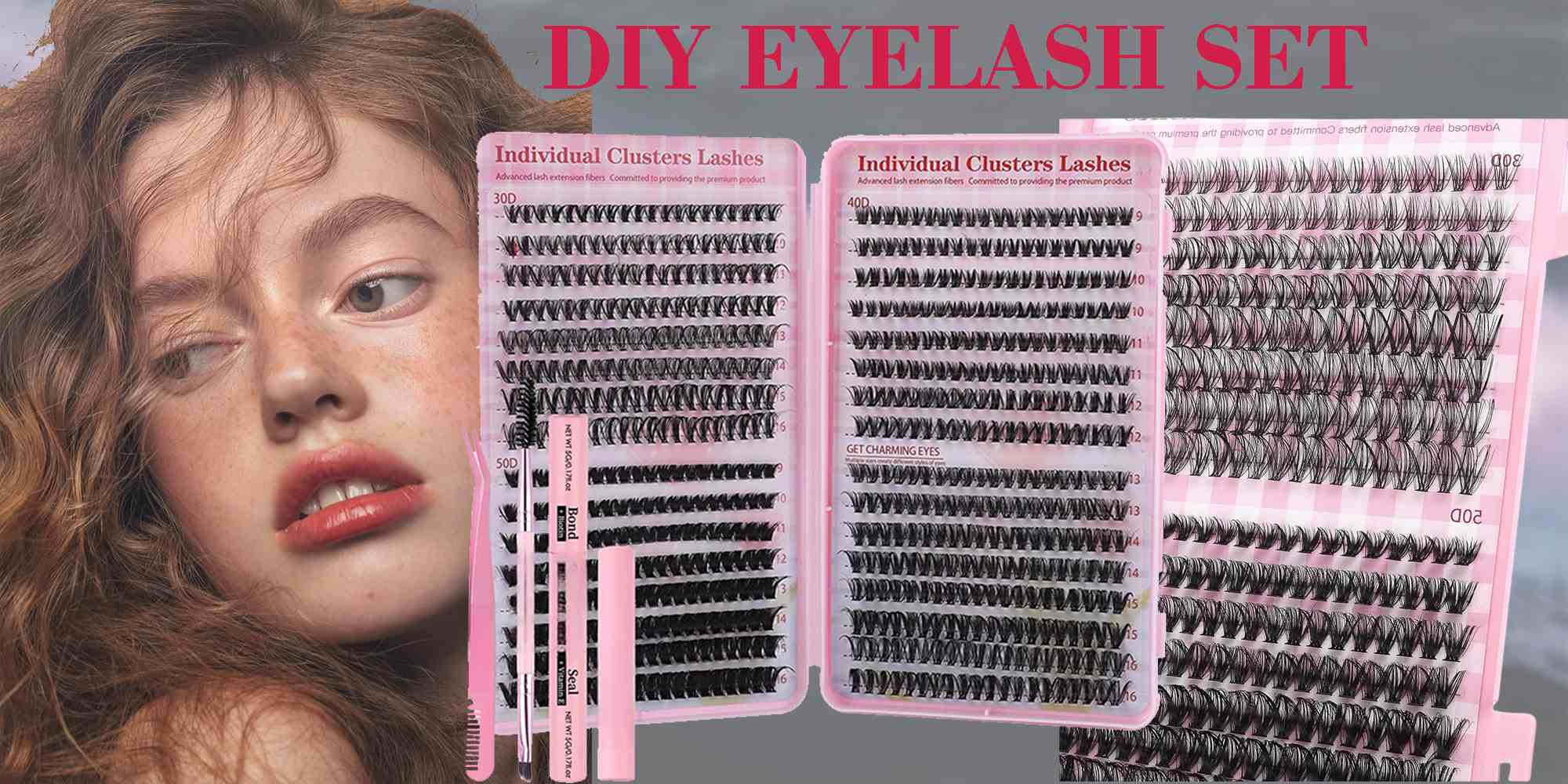 4 Styles DIY Eyelash Extension Kit 640 Clusters, 9-16mm Mixed Individual Lashes Cluster, Natural Curl Personal Eyelash Set, Segmented False Eyelashes, Thick Eyelashes