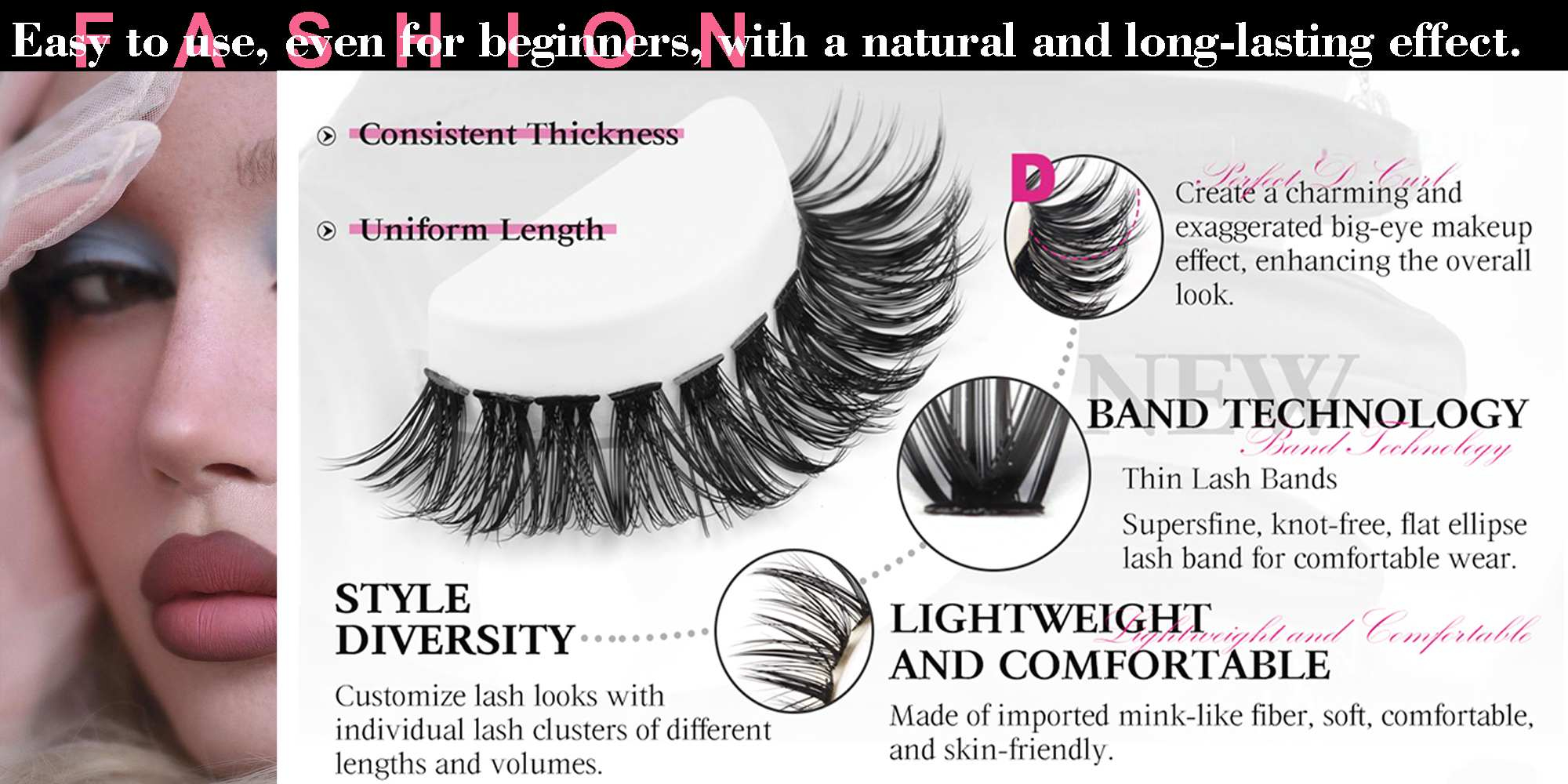 4 Styles DIY Eyelash Extension Kit 640 Clusters, 9-16mm Mixed Individual Lashes Cluster, Natural Curl Personal Eyelash Set, Segmented False Eyelashes, Thick Eyelashes