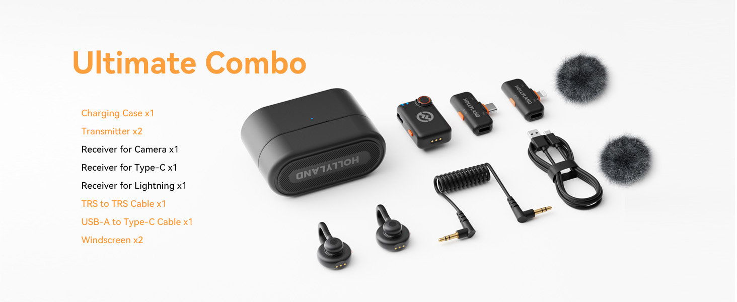 Hollyland Lark M2S Combo Discreet Wireless Microphone kit