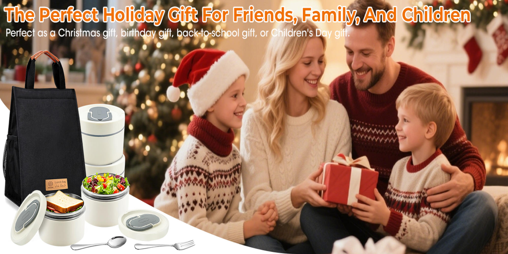 Adando Stainless Steel Lunch Box: 4 * 550ml Microwave-Safe Round Bento Box - 304 Stackable Insulated Leakproof, with Thermal Bag& Cutlery - for Adults Students Office School Picnic Camping (4 Pack)