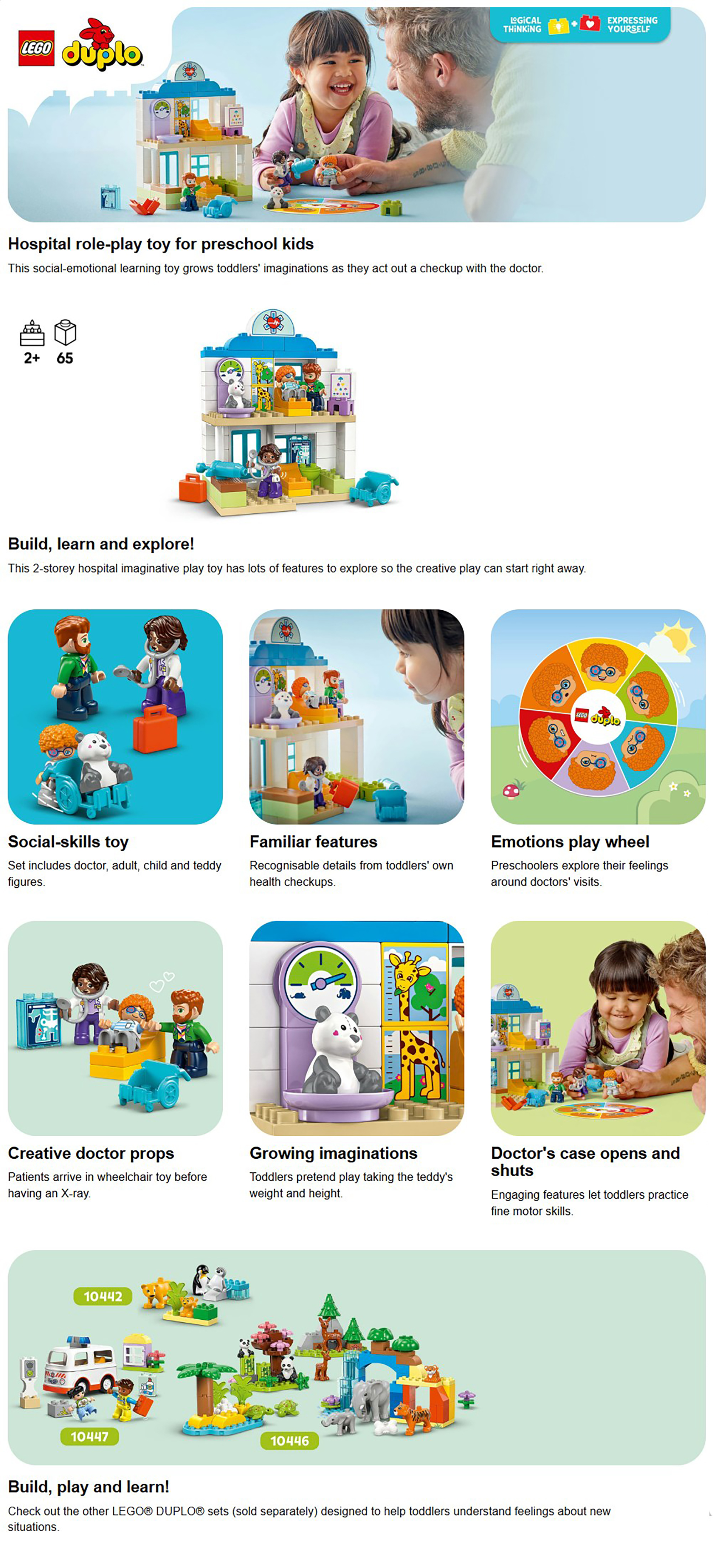 DUPLO First Time: Visit to the Doctor Toy Playset 10449 (Age 2+, 65 Pieces)