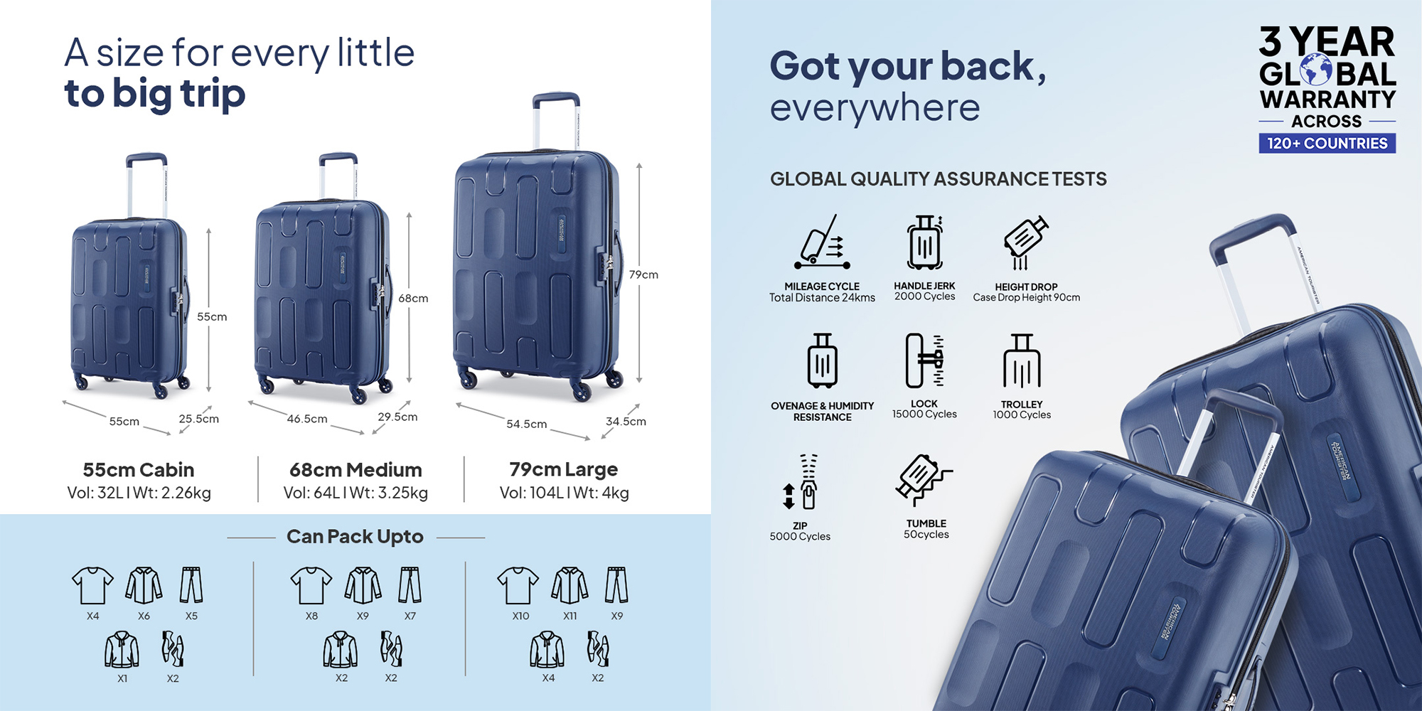 Ellipso Suitcase, Check-In Size 79 cm / 29 inch, 4 Spinner Wheels, Hard Top, Polypropylene, Black|Lightweight|Scratch Resistant Texture|Shoe & Laundry Bag|TSA Lock - 3 Years International Warranty