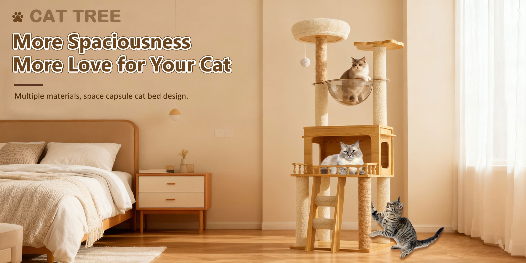 Cat Climbing Frame Multi-level Cat Tower Cat Nest Cat Scratching Board Space Capsule Cat Tree Cat Supplies Pet Cat Toys Pet Supplies
