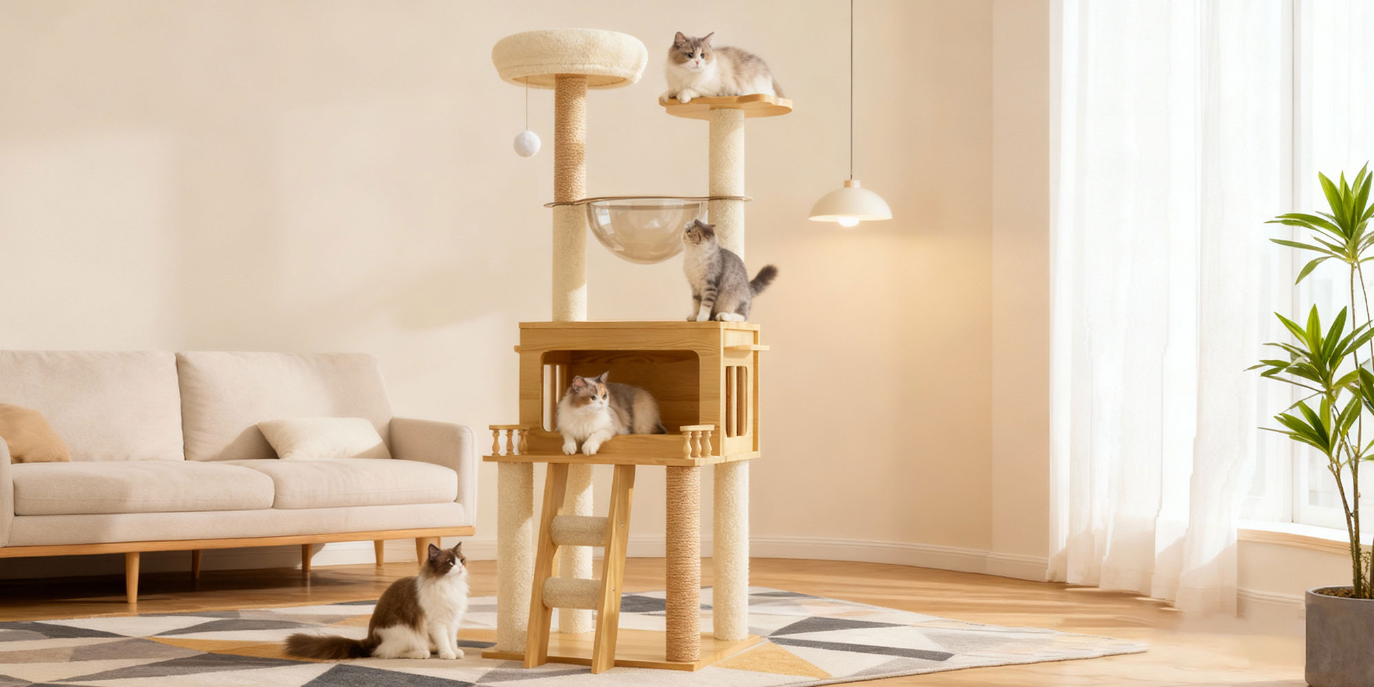 Cat Climbing Frame Multi-level Cat Tower Cat Nest Cat Scratching Board Space Capsule Cat Tree Cat Supplies Pet Cat Toys Pet Supplies