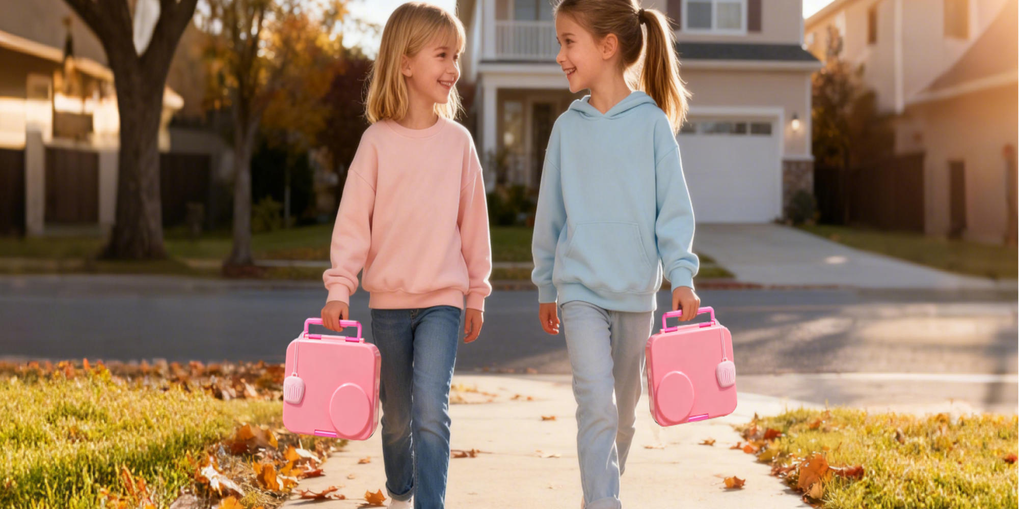 Adando Bento Lunch Box for Kids: 4-Compartment 2-Temperature Zones BPA-Free Lunch Containers with 8oz Stainless Steel Insulated Thermos Food Jar - Ideal for Girls Daycare School Meals (Pink)